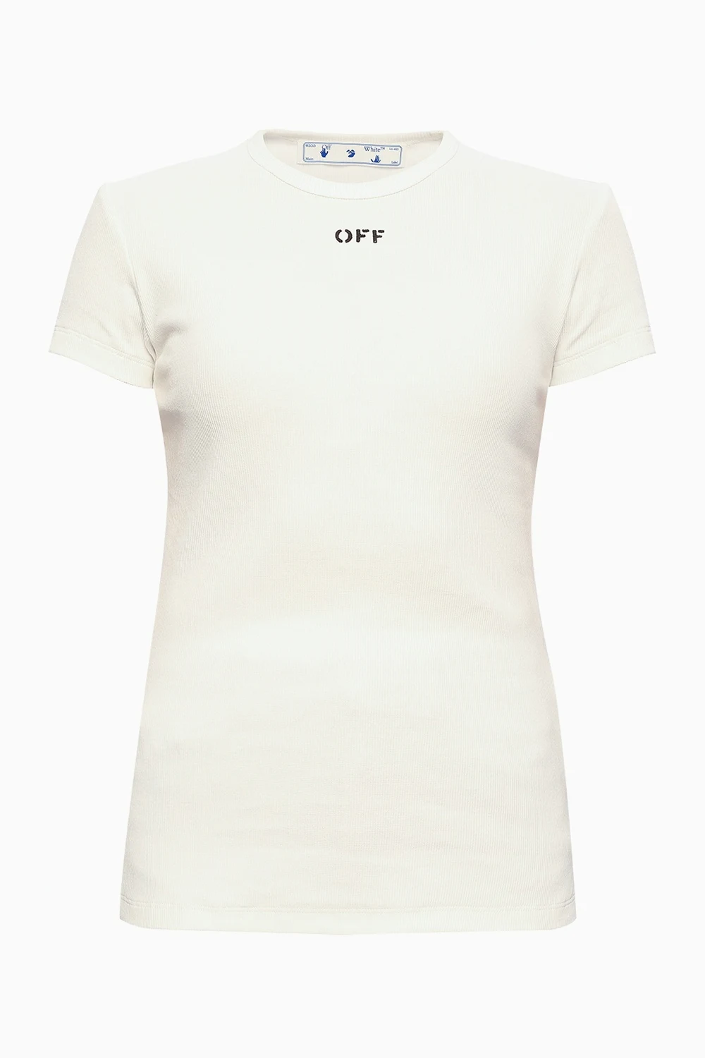 Prążkowany t-shirt z logo