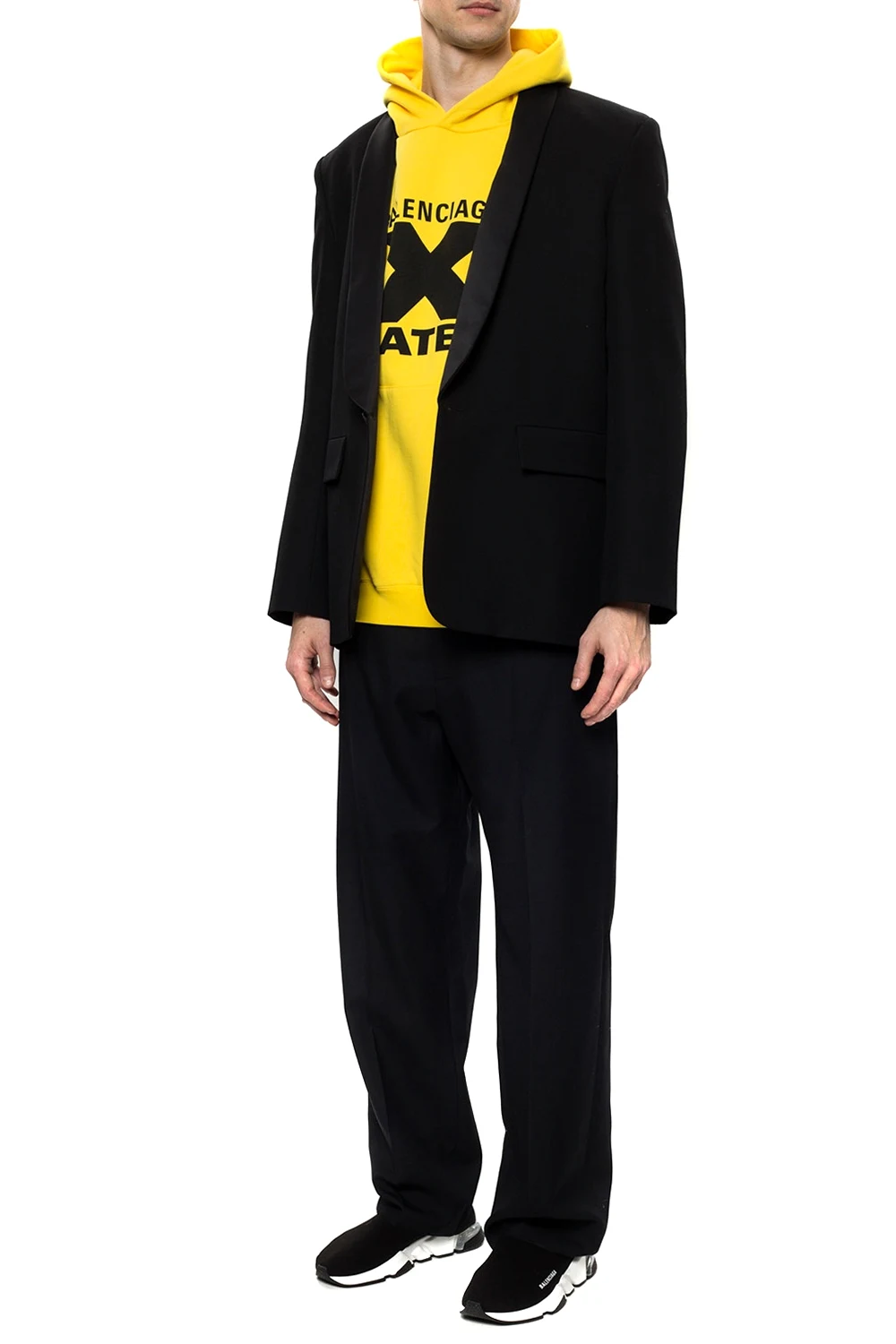 Pleat-front trousers with logo