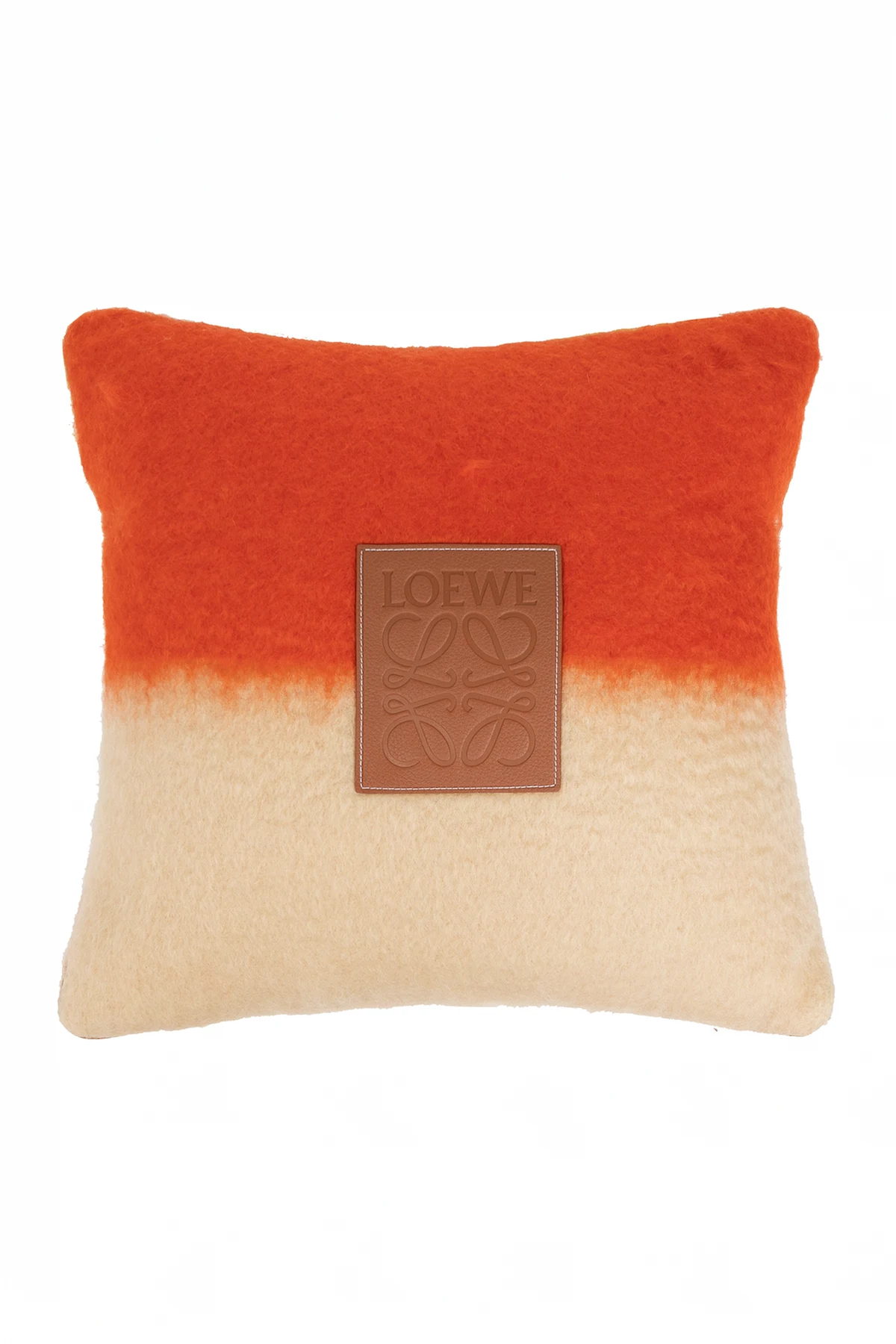 Logo-patched cushion