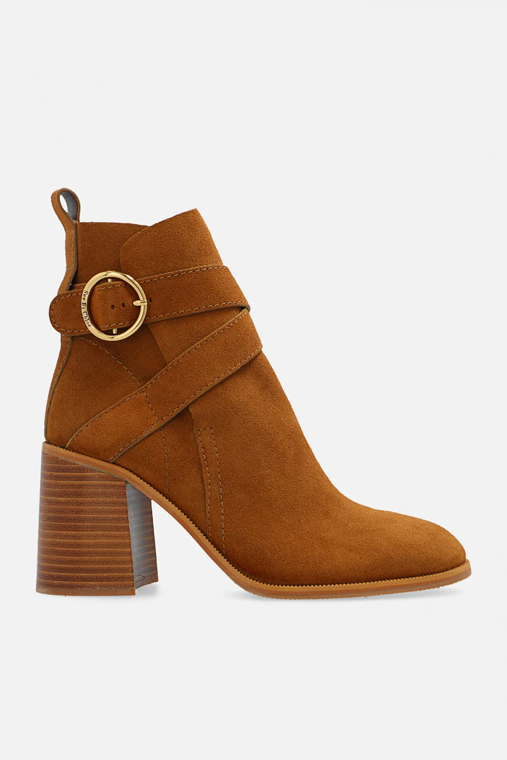 Heeled suede ankle boots