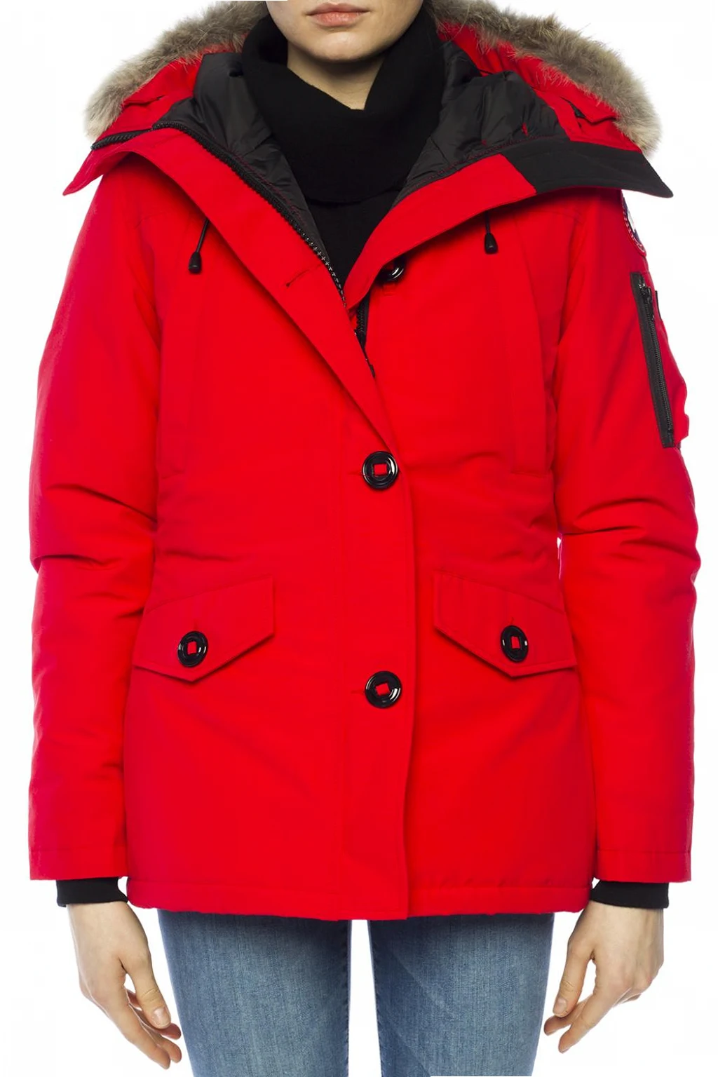 Kurtka wykończona futrem kojota