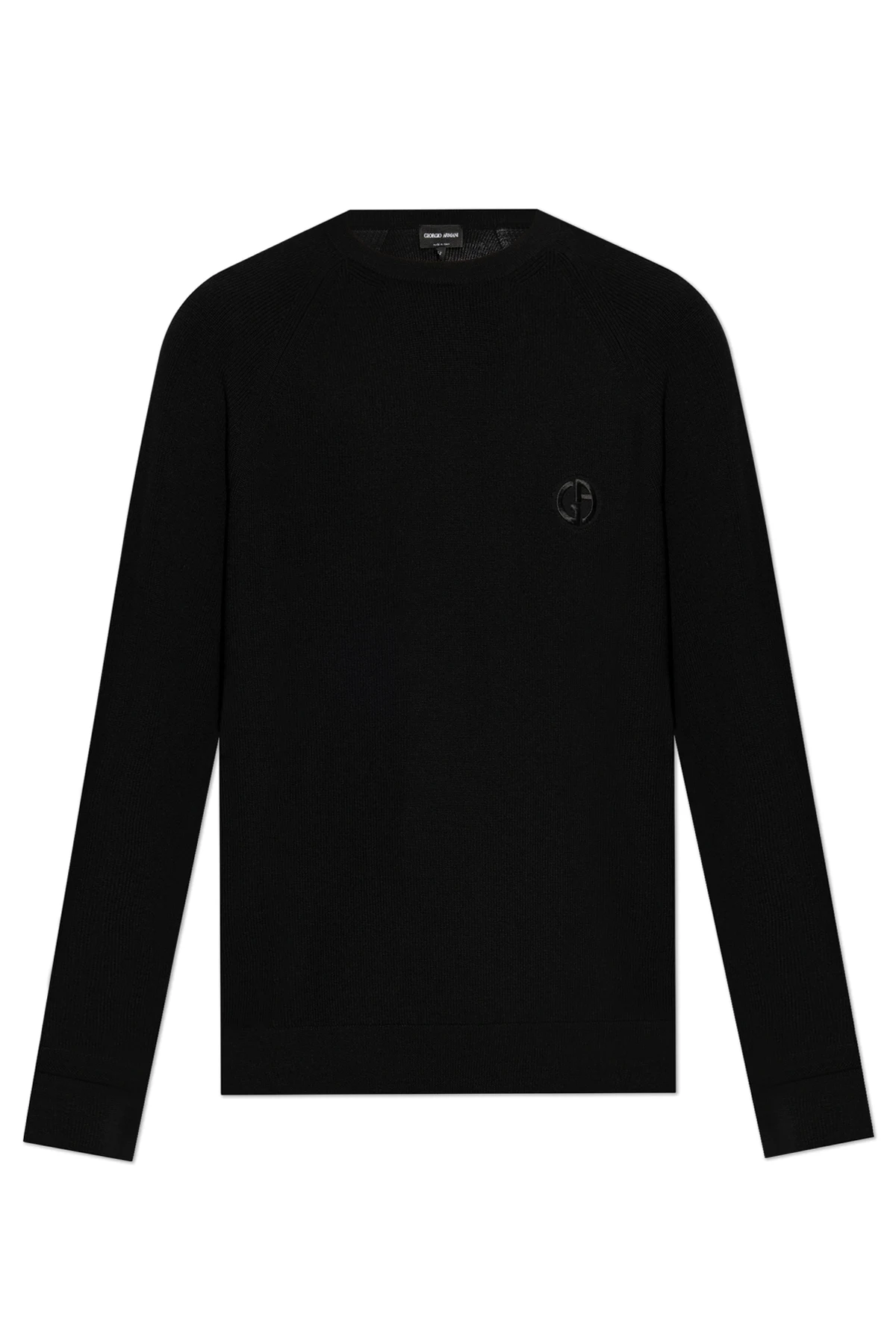 Wool sweater with embroidered logo