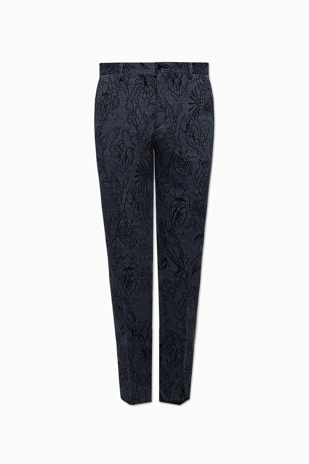 Spodnie w kant z żakardowym wzorem