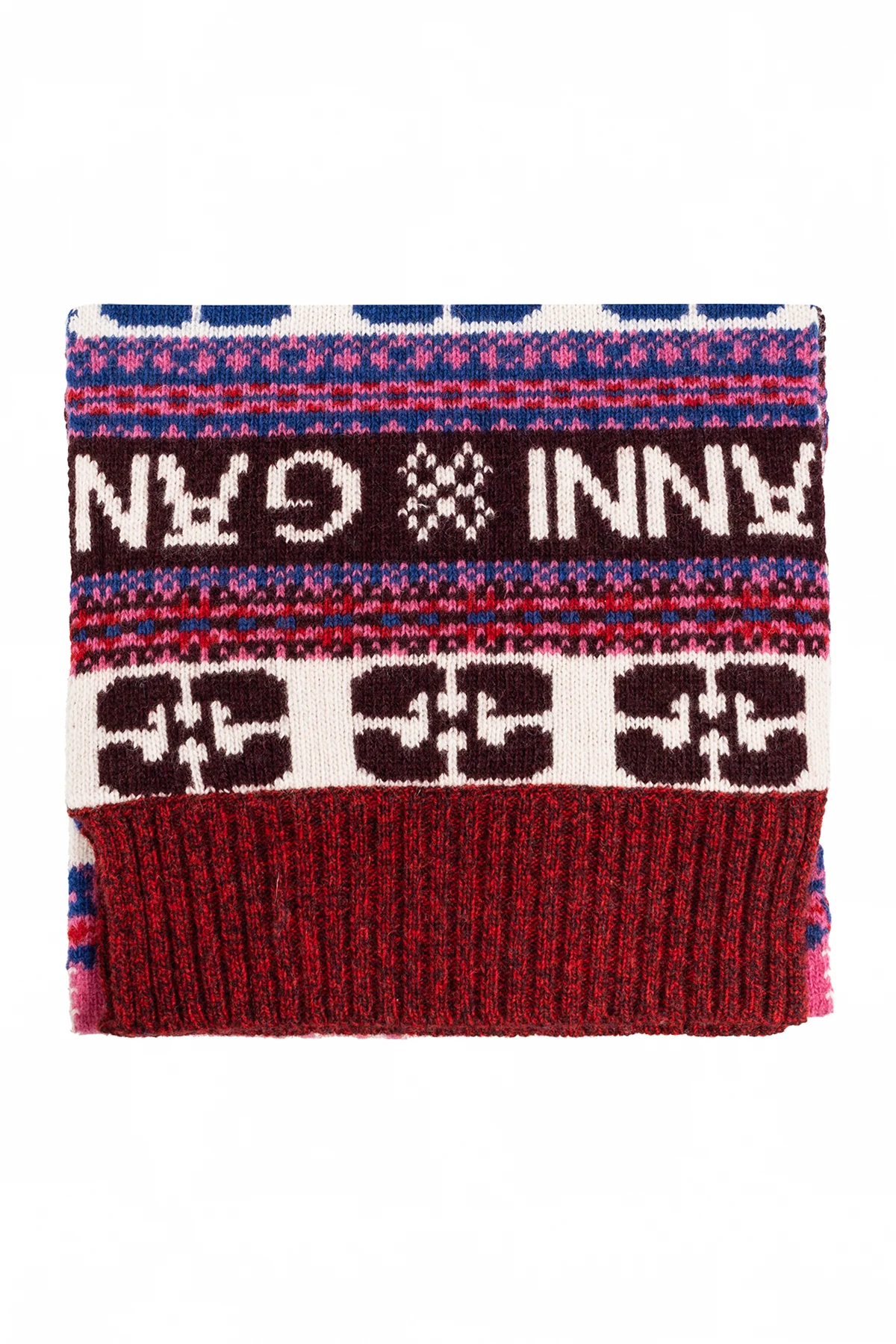 Patterned scarf with logo