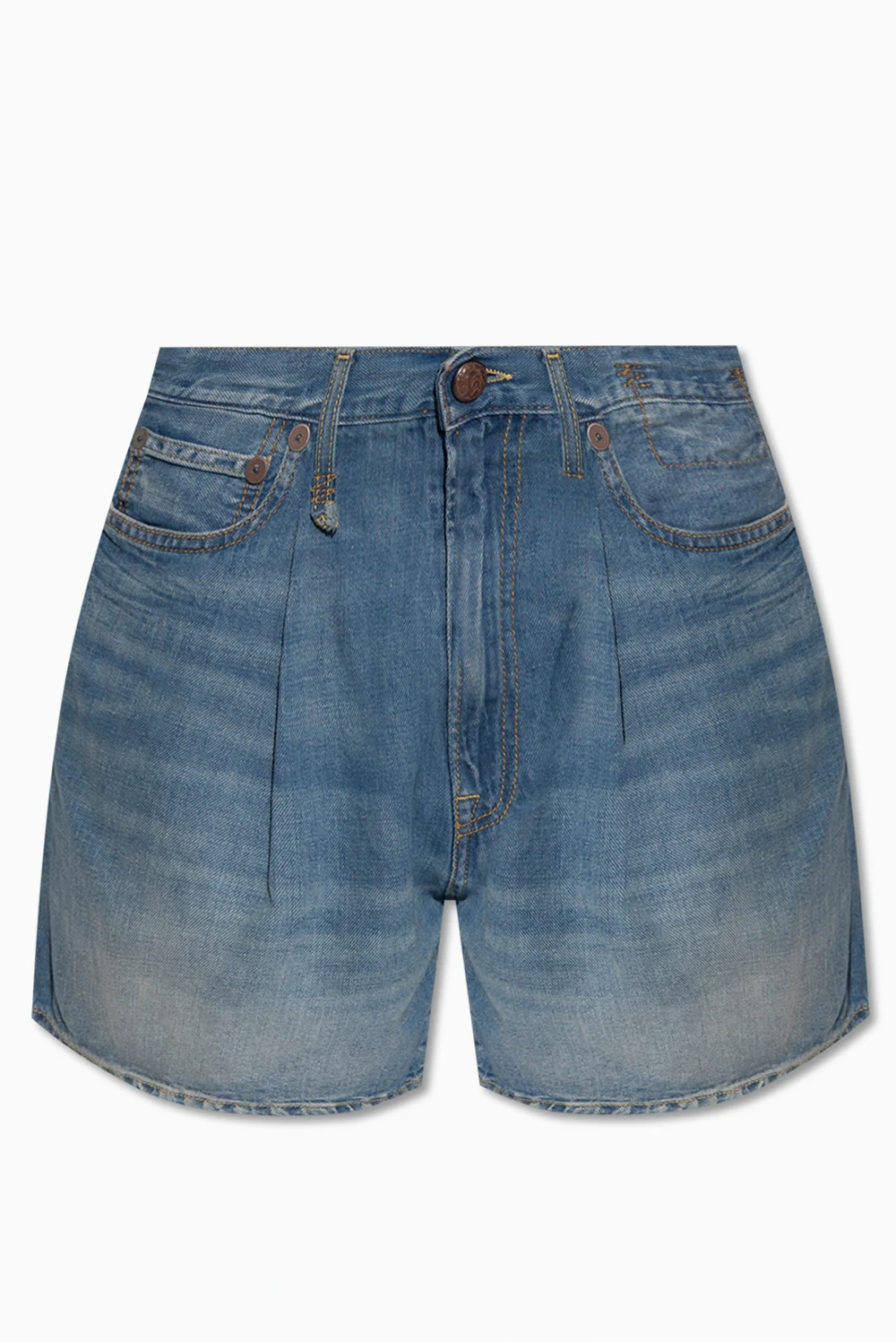 Denim shorts with wide legs