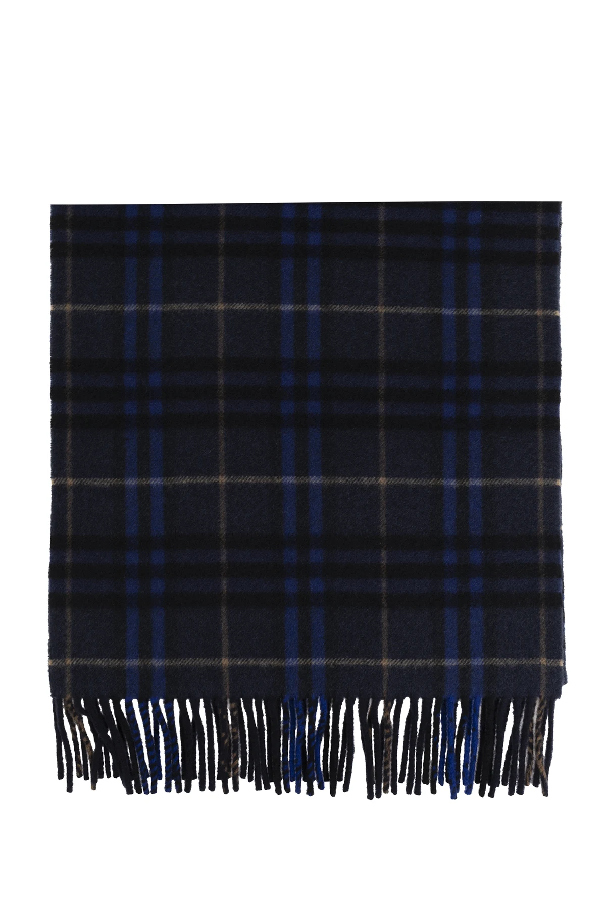 Cashmere scarf with check pattern