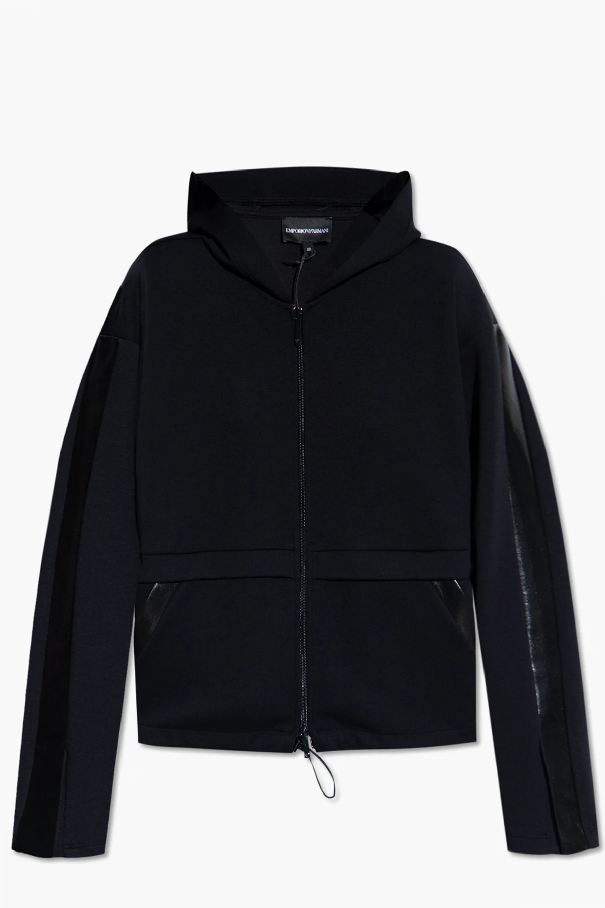 Hoodie with two-way zip