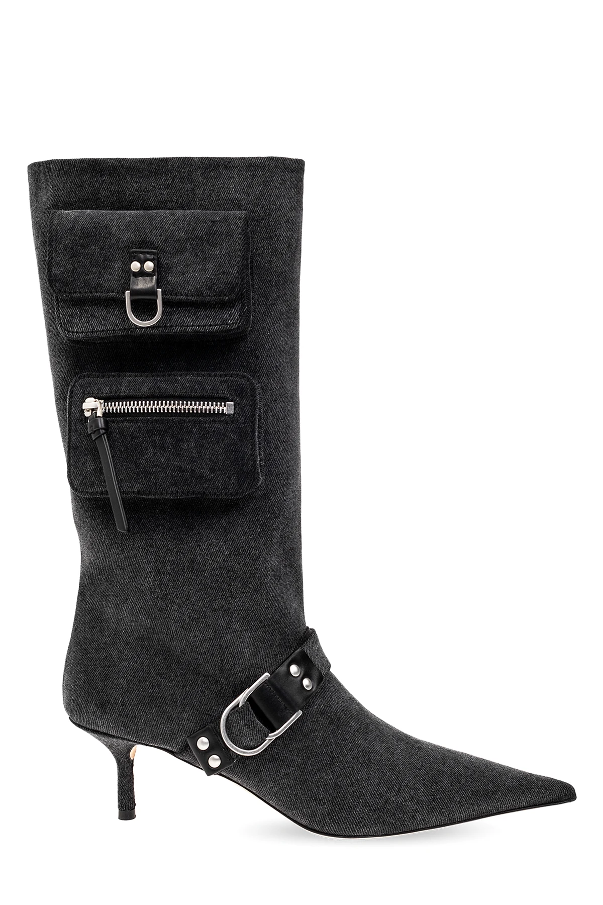 Jeansowe kozaki na obcasie ‘Jeannie’