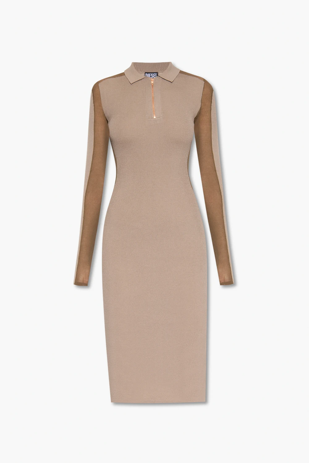 ‘M-ADLYN’ ribbed dress with collar