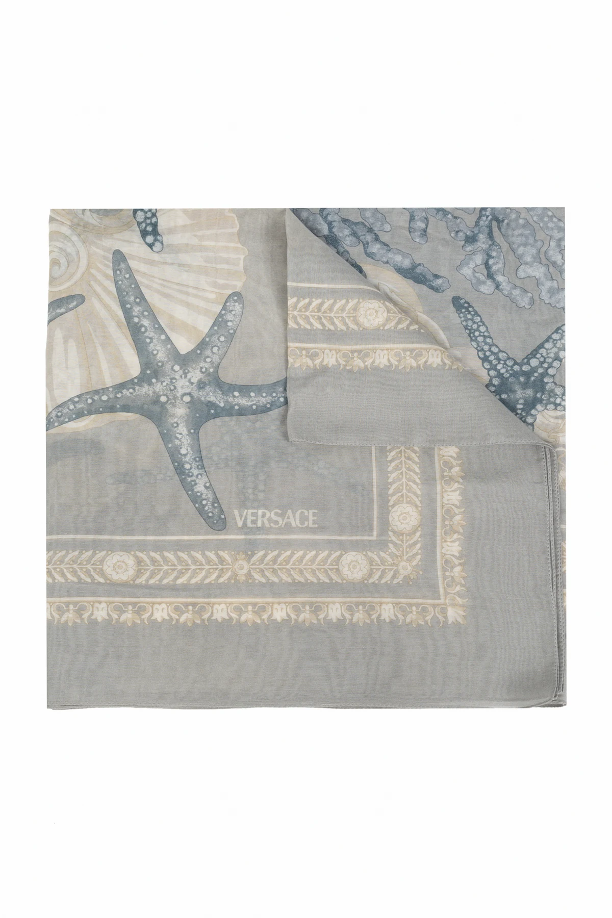 Scarf with a marine motif