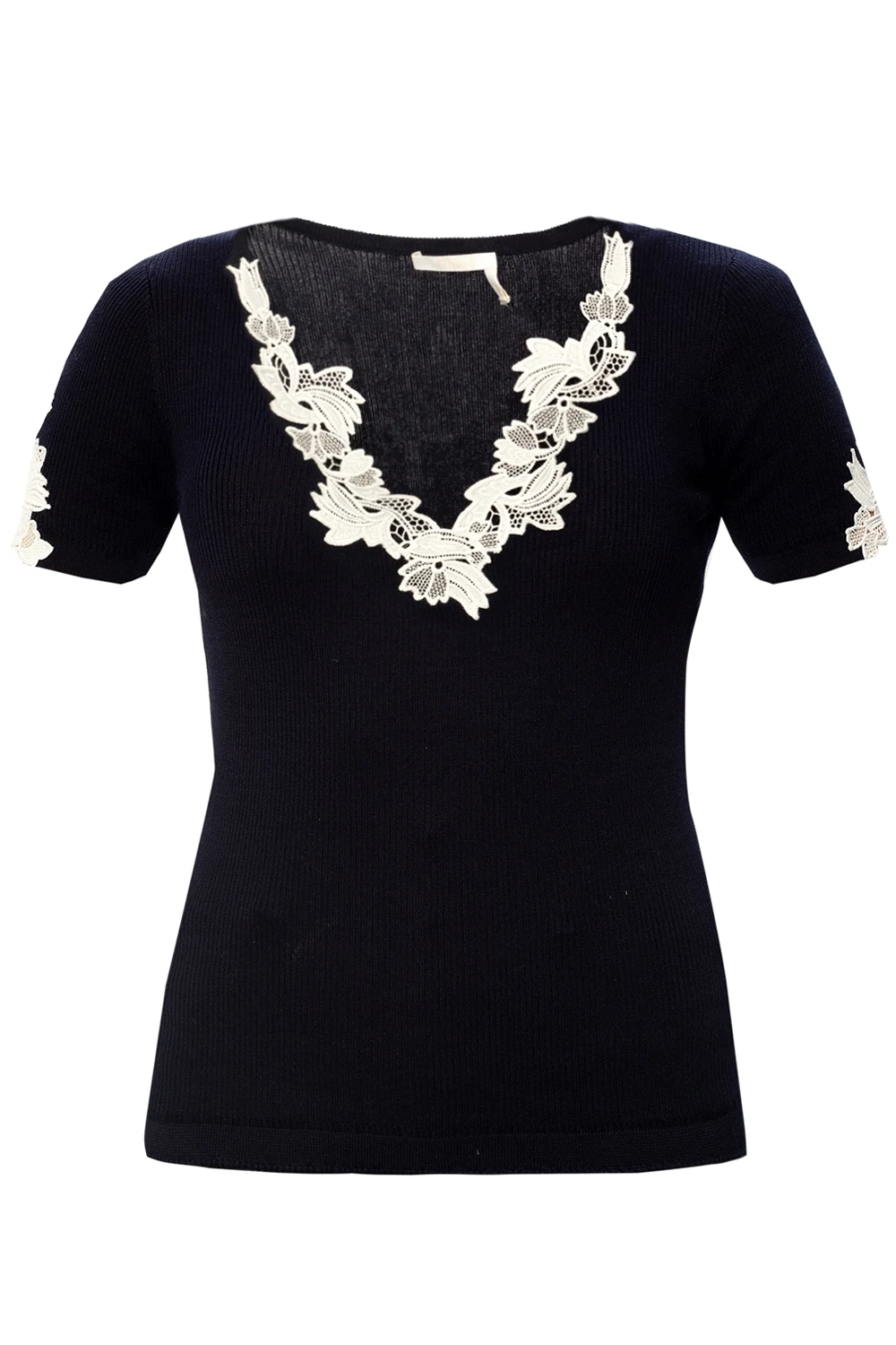 T-shirt z wyszytym wzorem