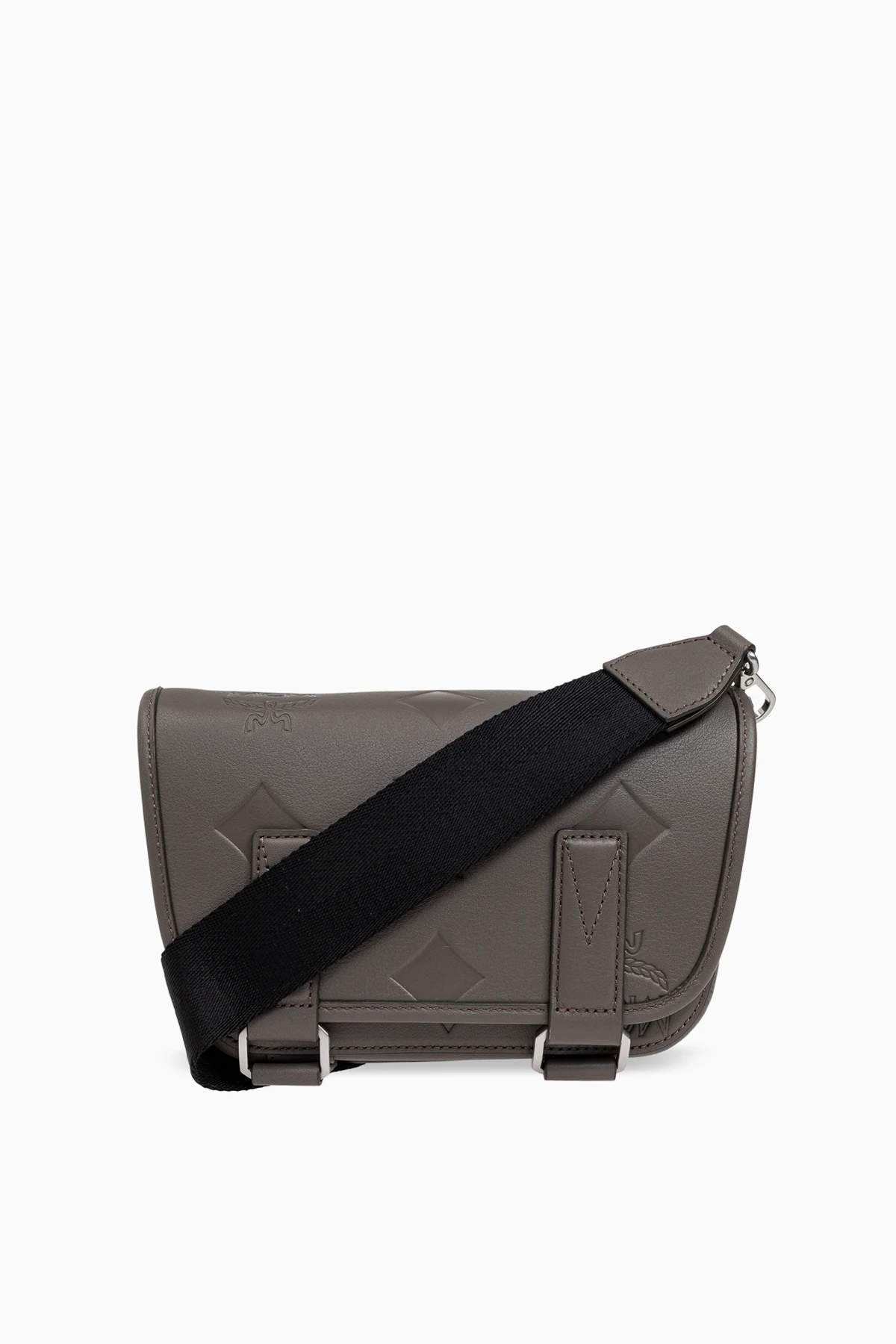 SZARY Skórzana torba na ramię