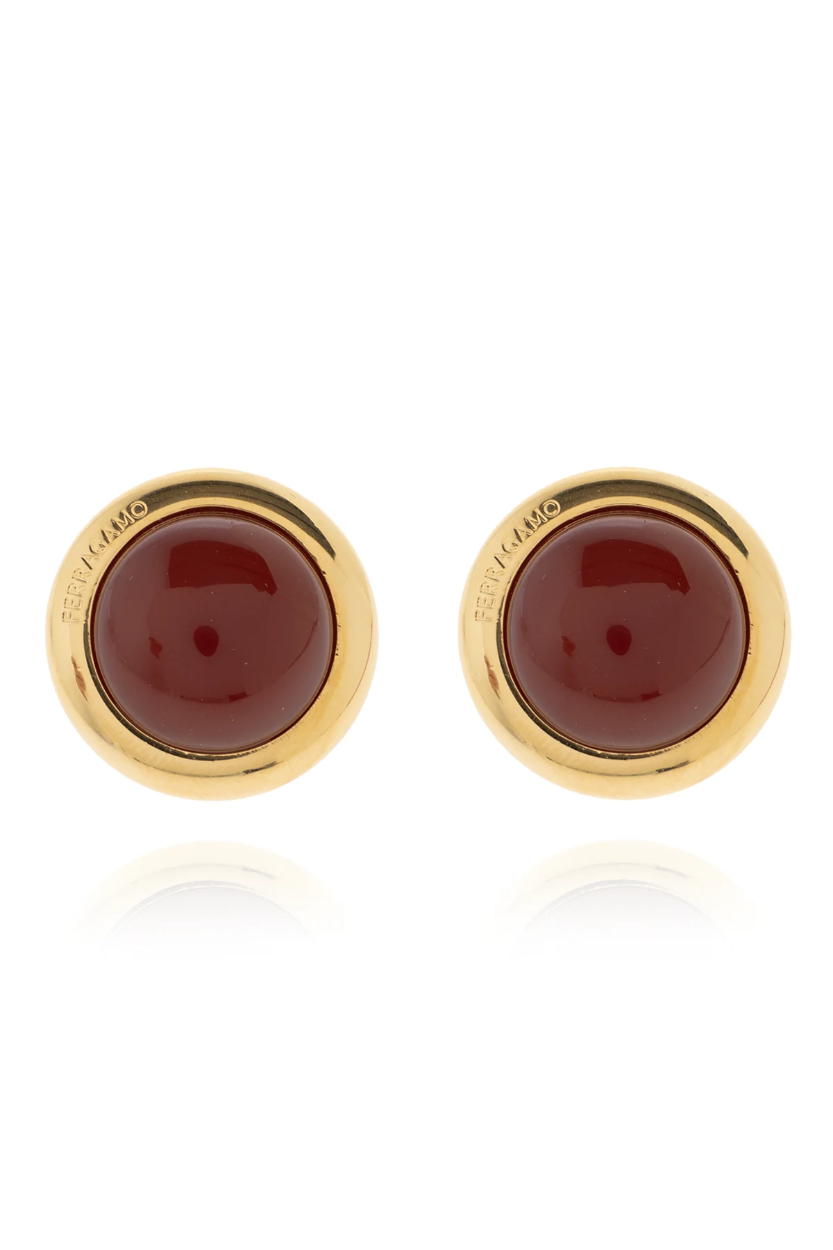 Earrings with engraved logo