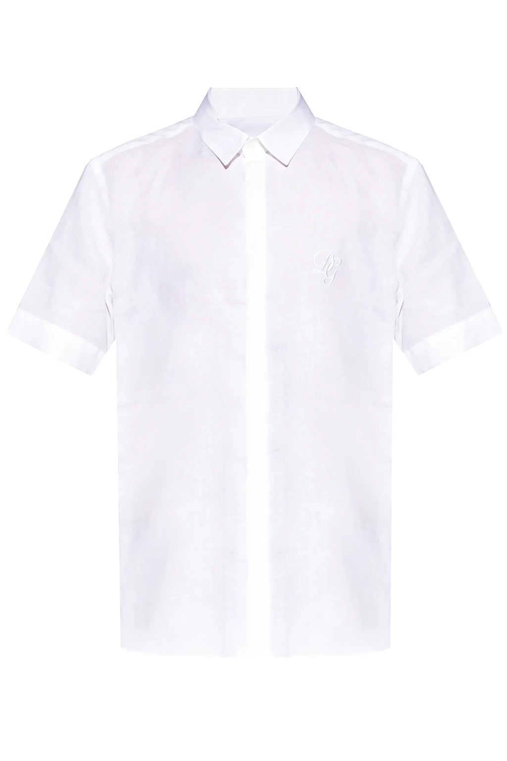 Linen shirt with short sleeves