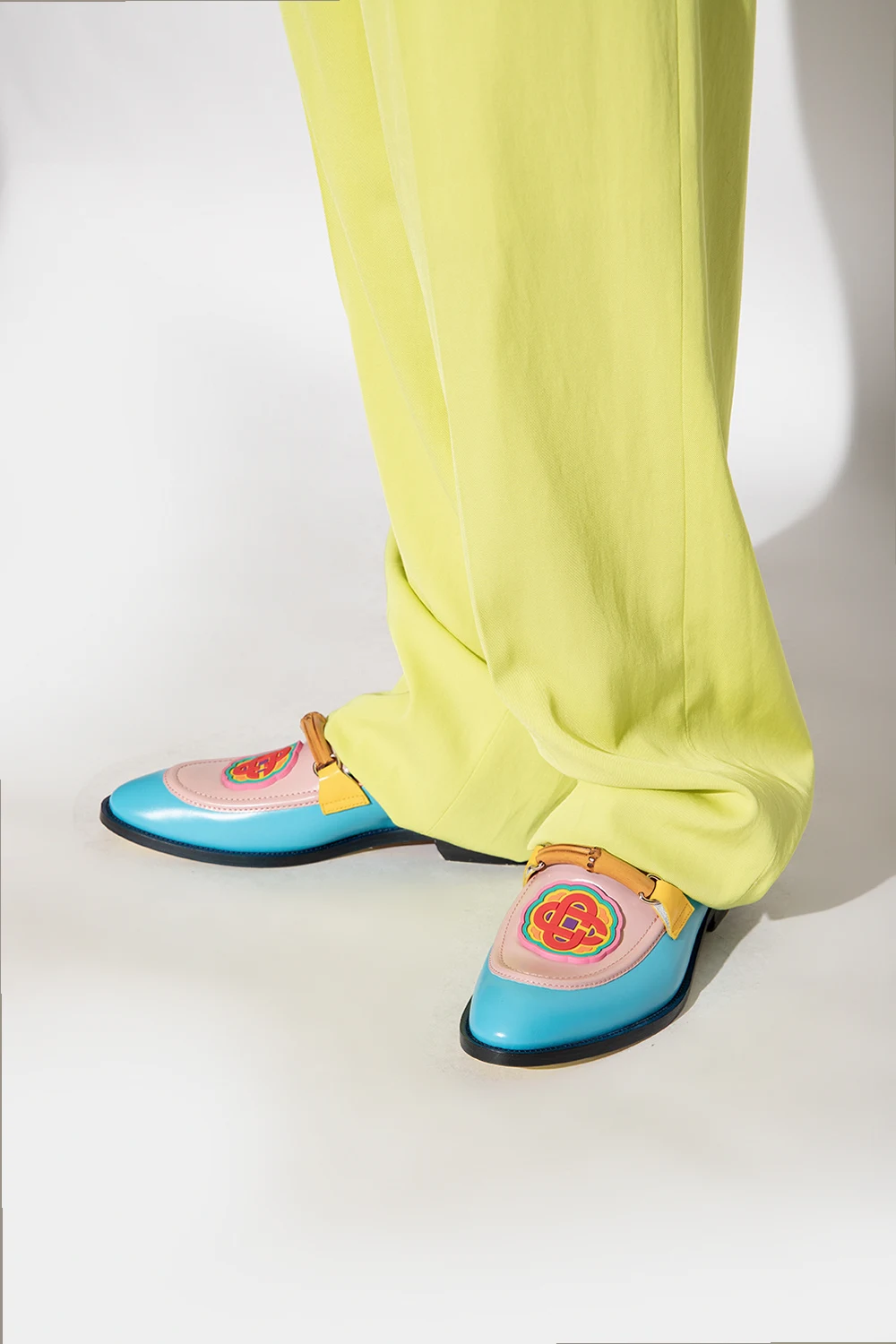 'Memphis' leather slides