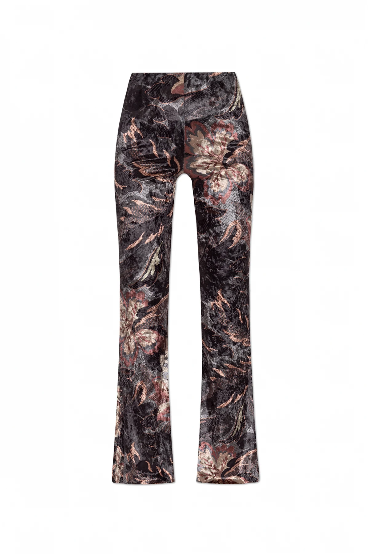 Aksamitne spodnie z rozszerzanymi nogawkami