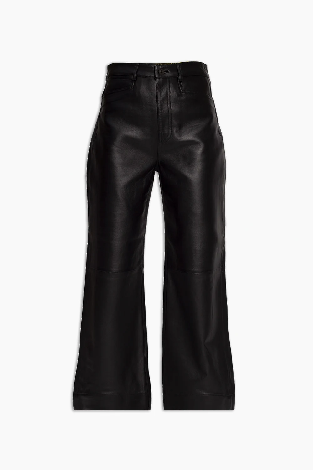 Leather trousers with logo