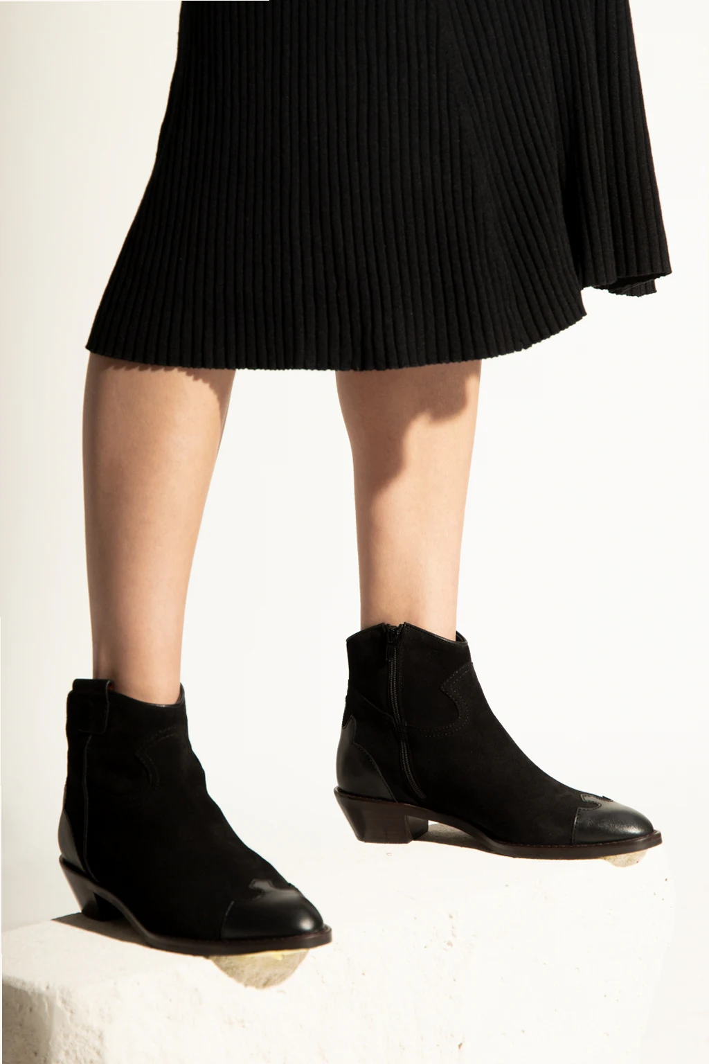 Suede heeled ankle boots