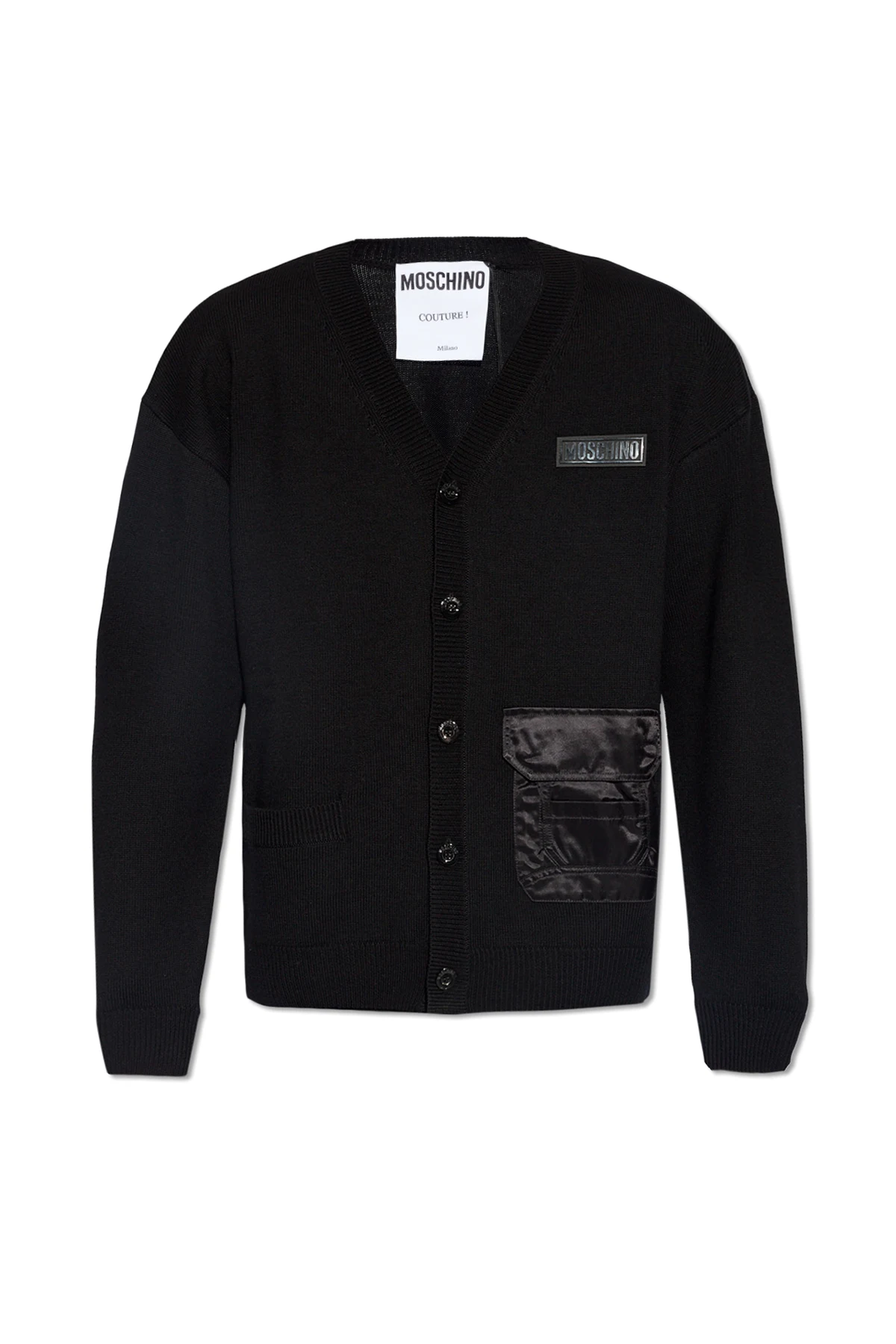 Wool cardigan with logo