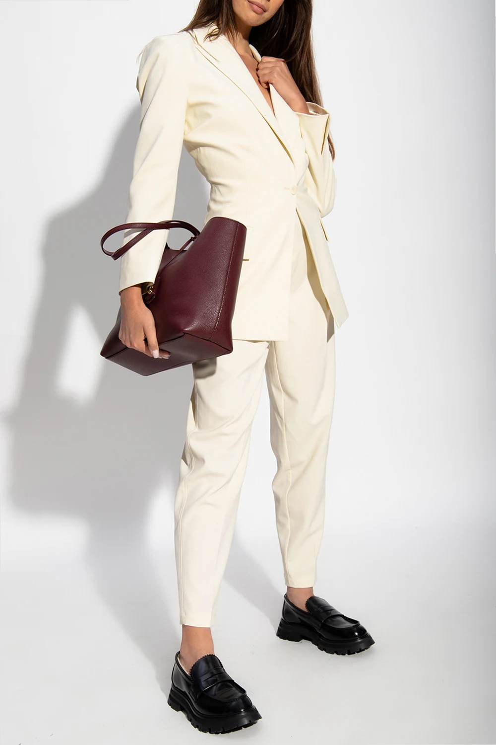 ‘Luz’ pleat-front trousers