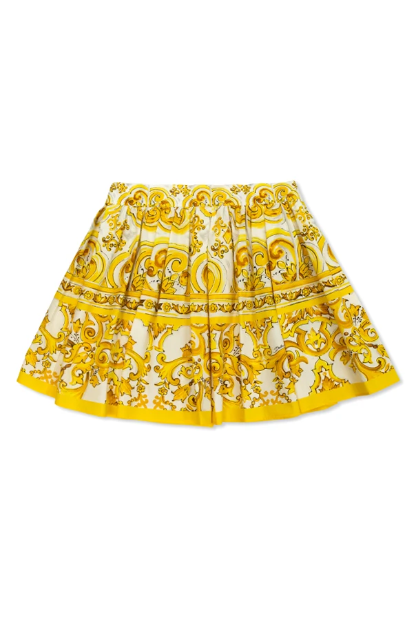 GELB Rock mit `barocco` Druck