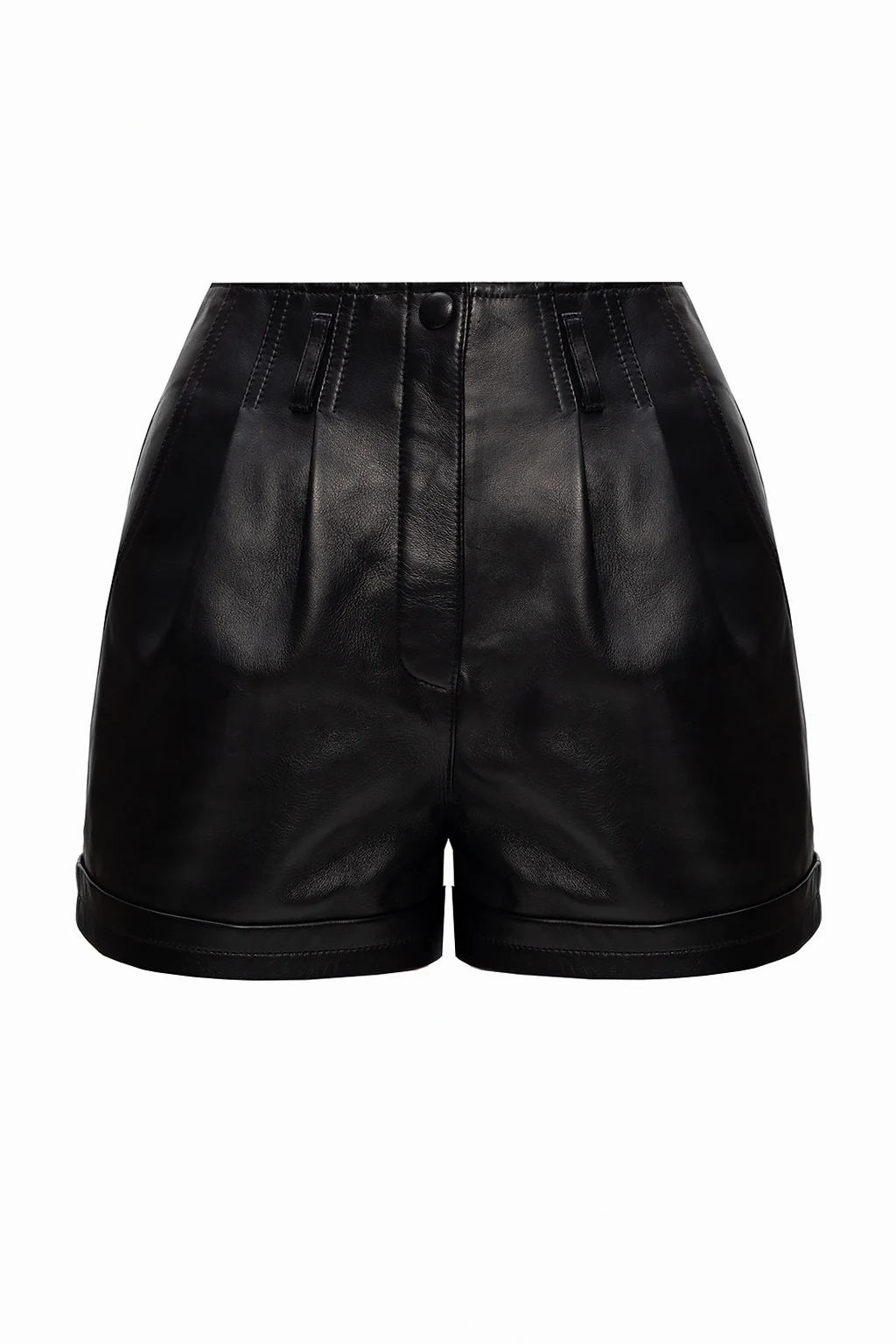Leather high waist shorts