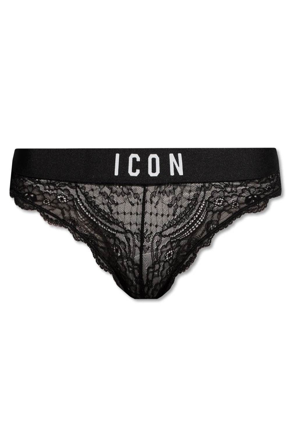 Lace briefs with logo