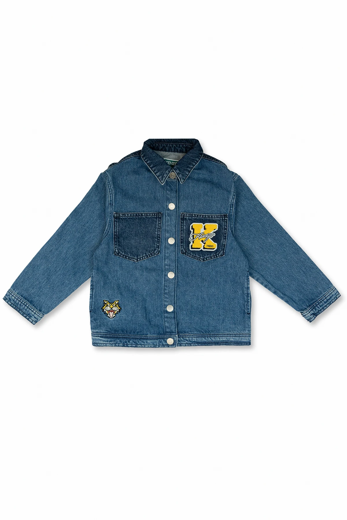 Patched denim jacket