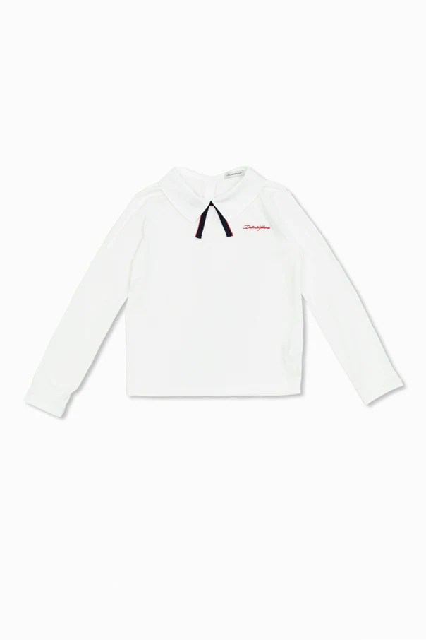 WEISS Top mit Schleife