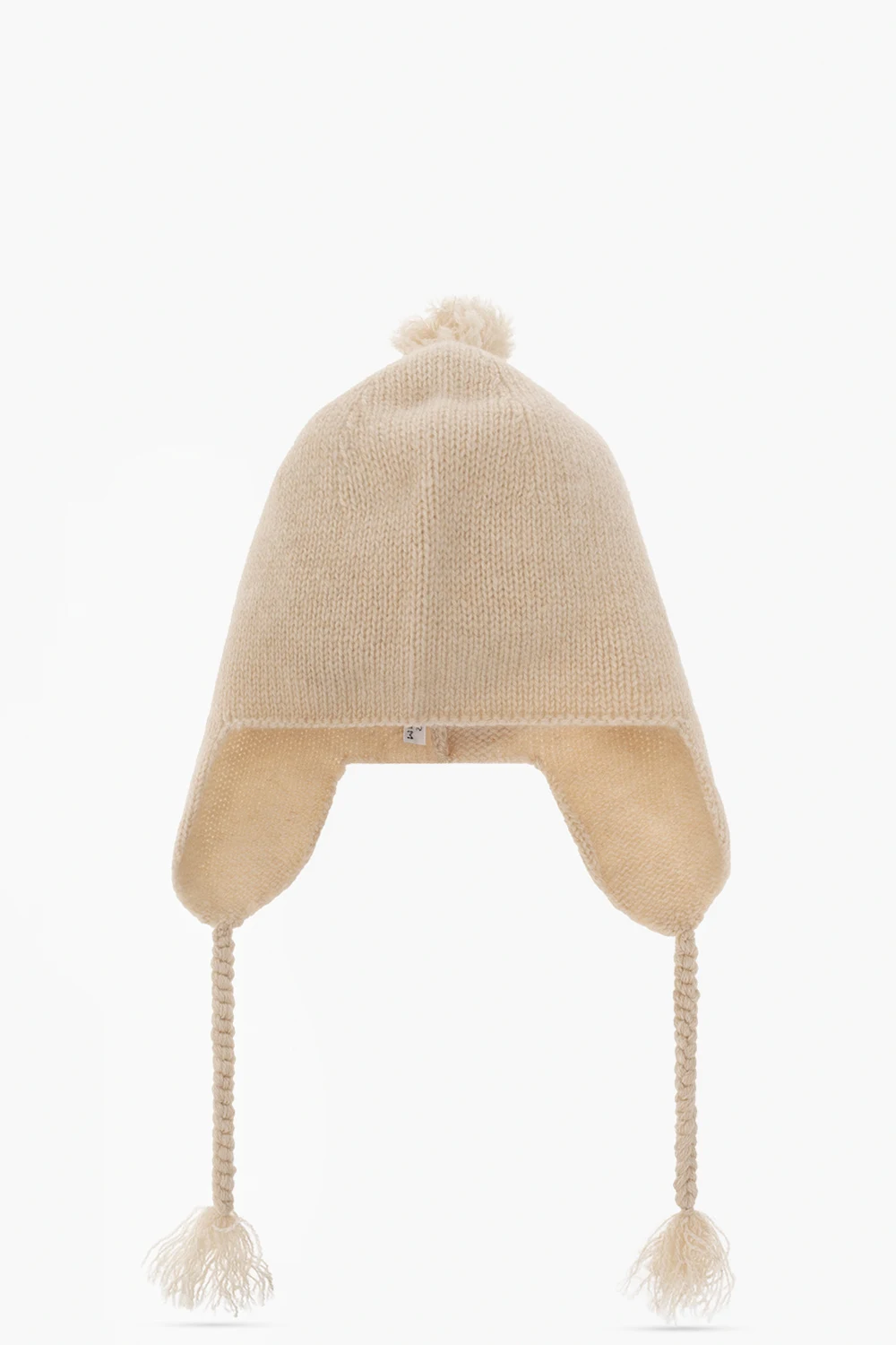Cashmere beanie with tie detail