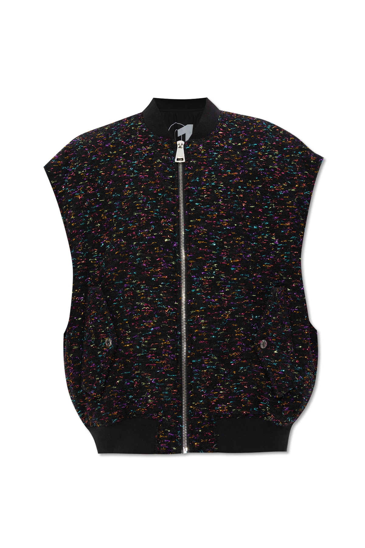 Oversize tweed vest
