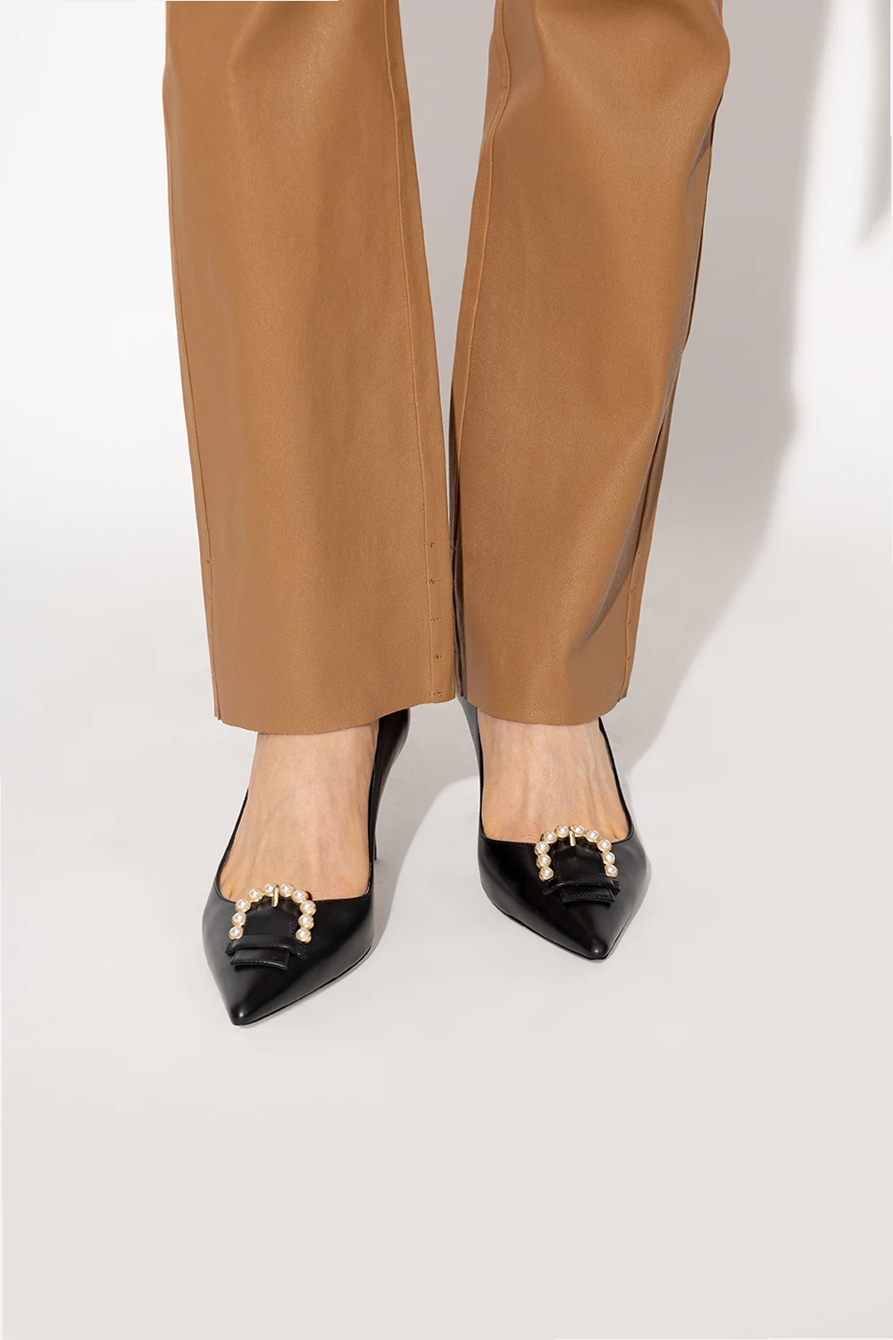 Leather stiletto pumps