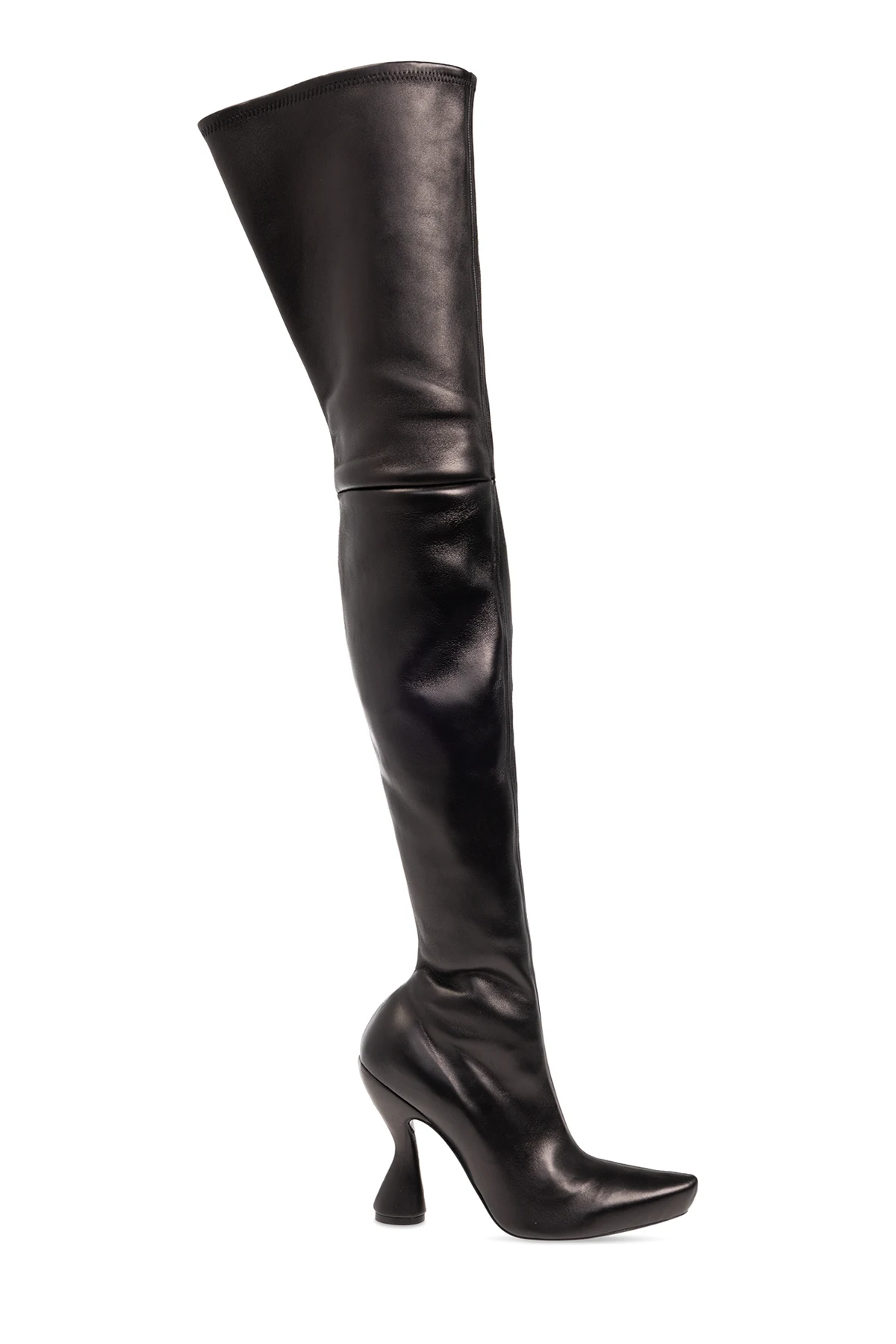 Heeled boots in leather