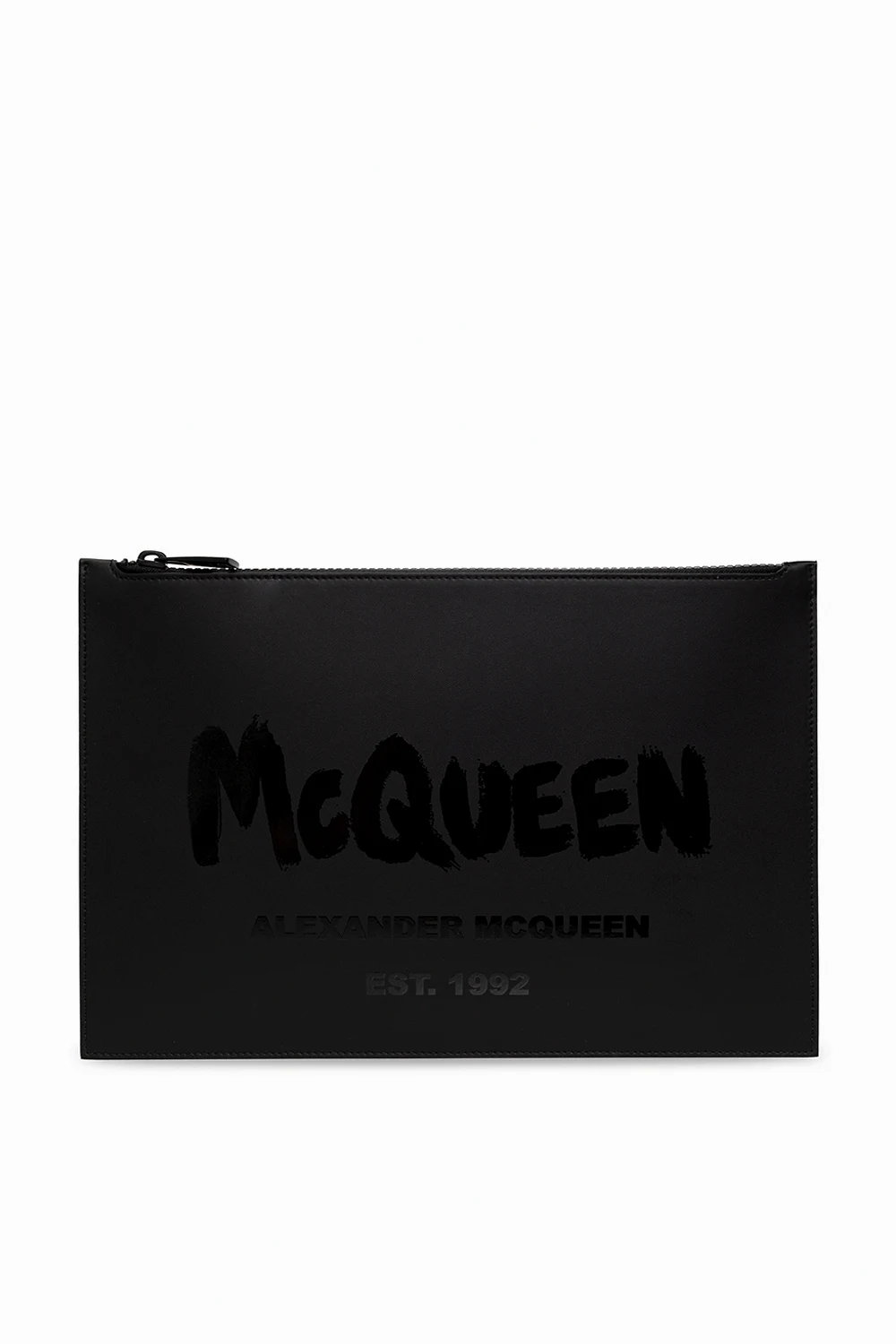 Leather pouch with logo