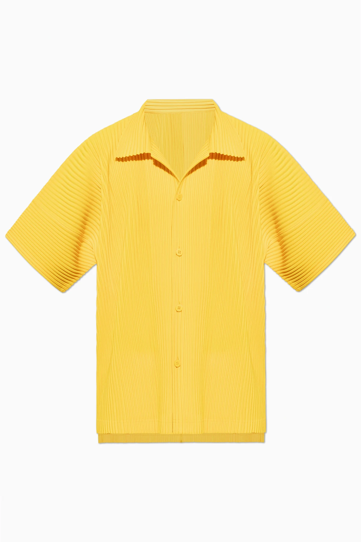Pleated short-sleeve shirt