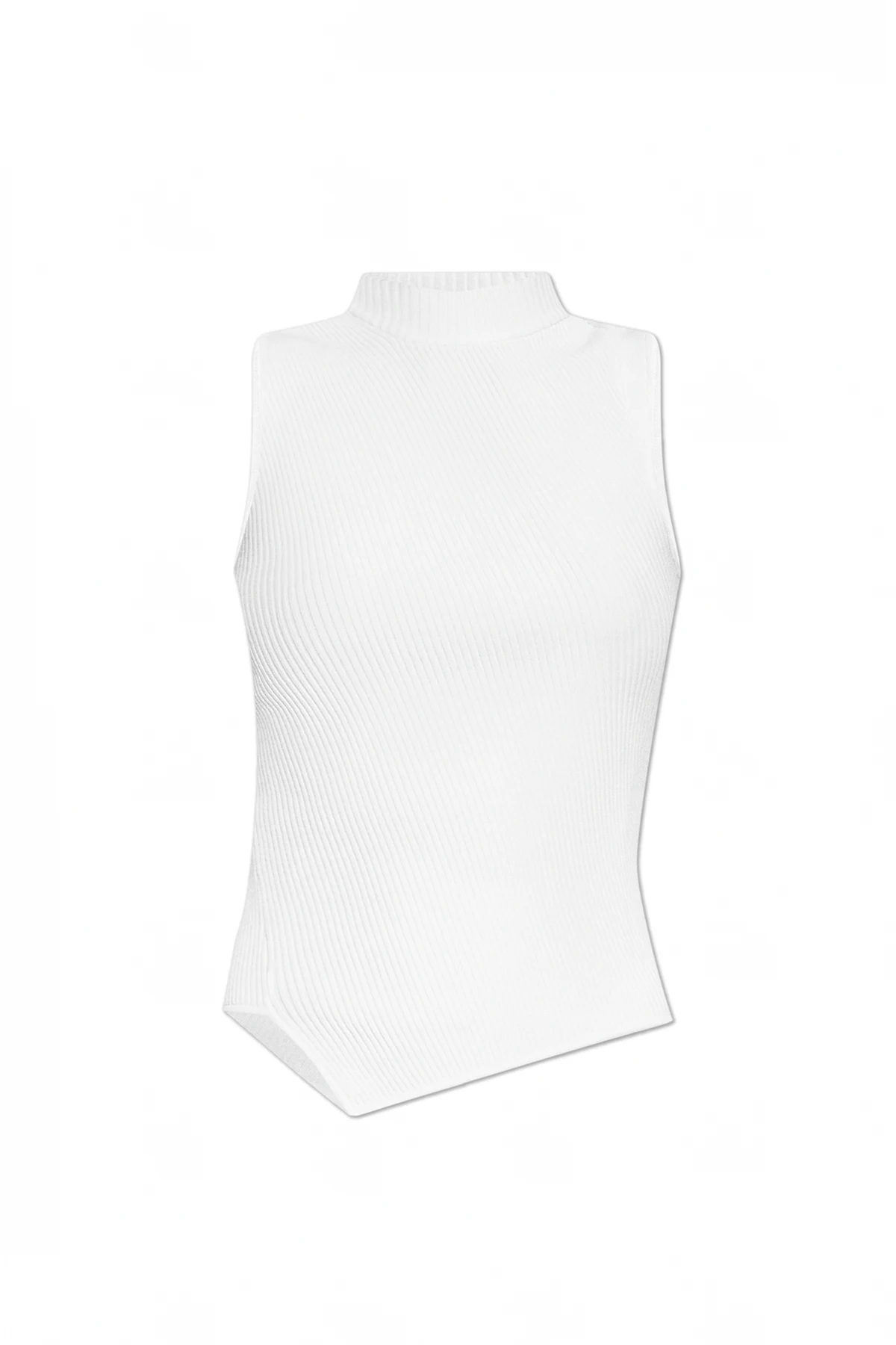 Prążkowany top z asymetrycznym dołem