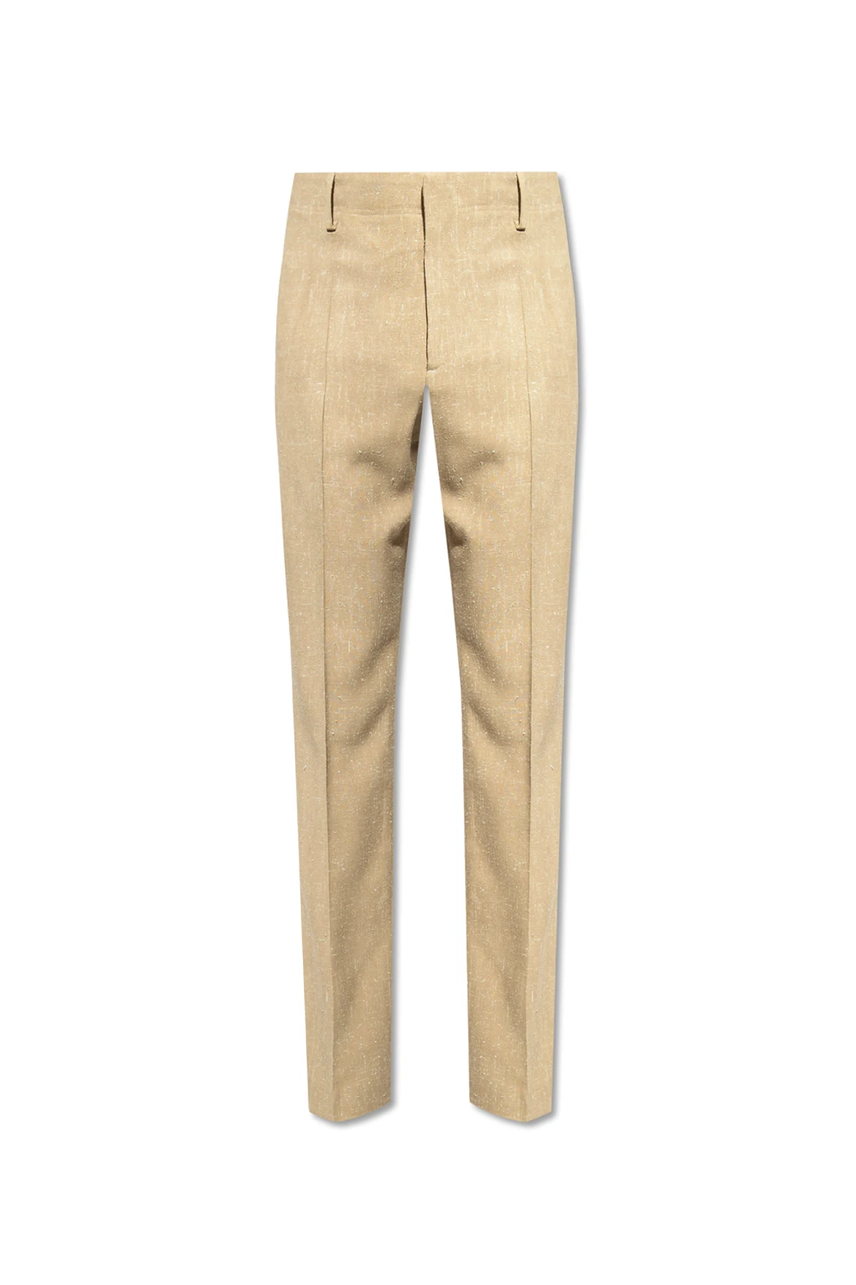‘Loic’ pleat-front tweed trousers