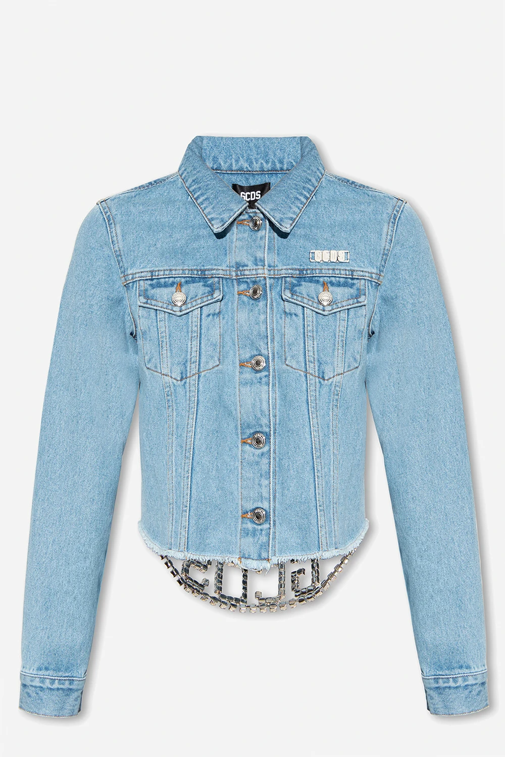 Denim jacket with jewellery belt
