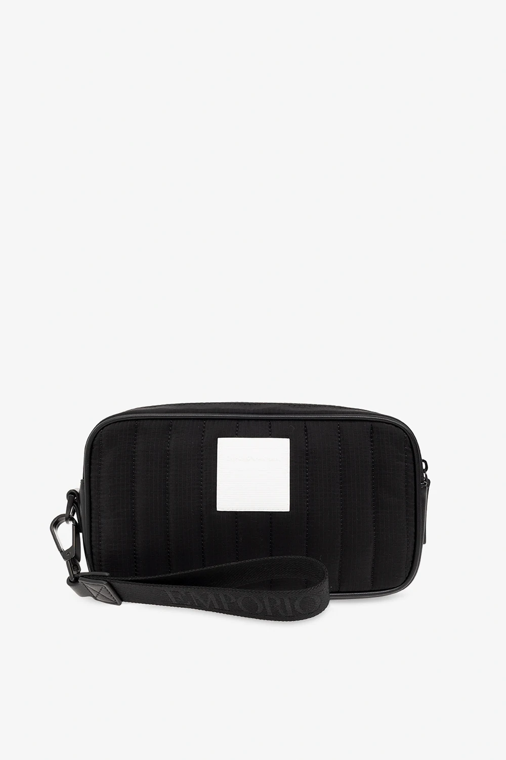 Quilted wash bag with logo