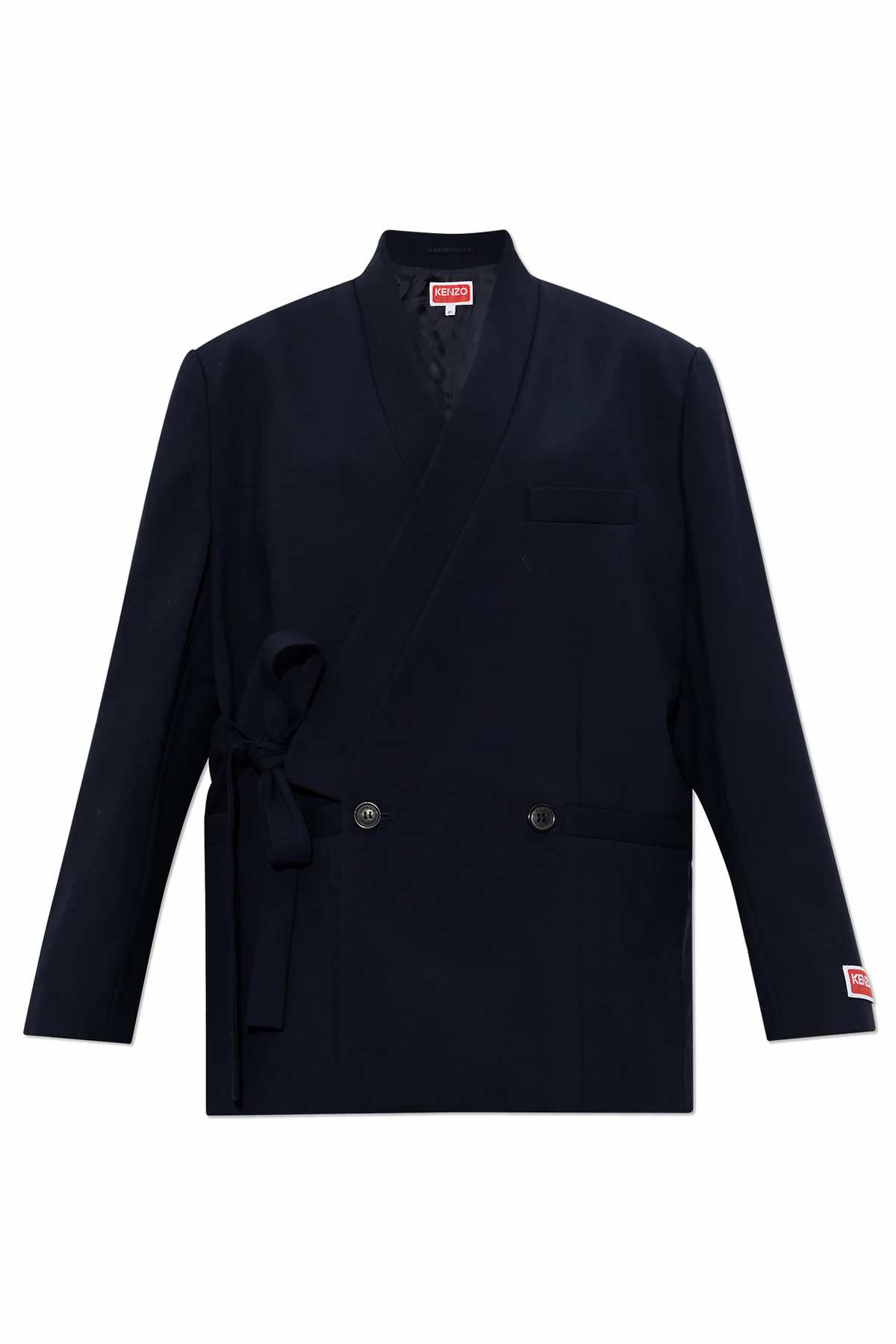 Wełniana marynarka z wiązaniem