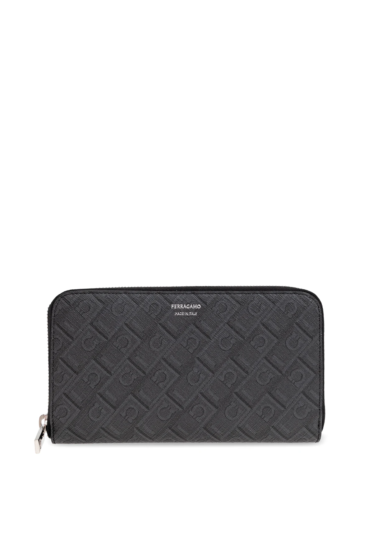 Portfel z płótna ozdobionego monogramem