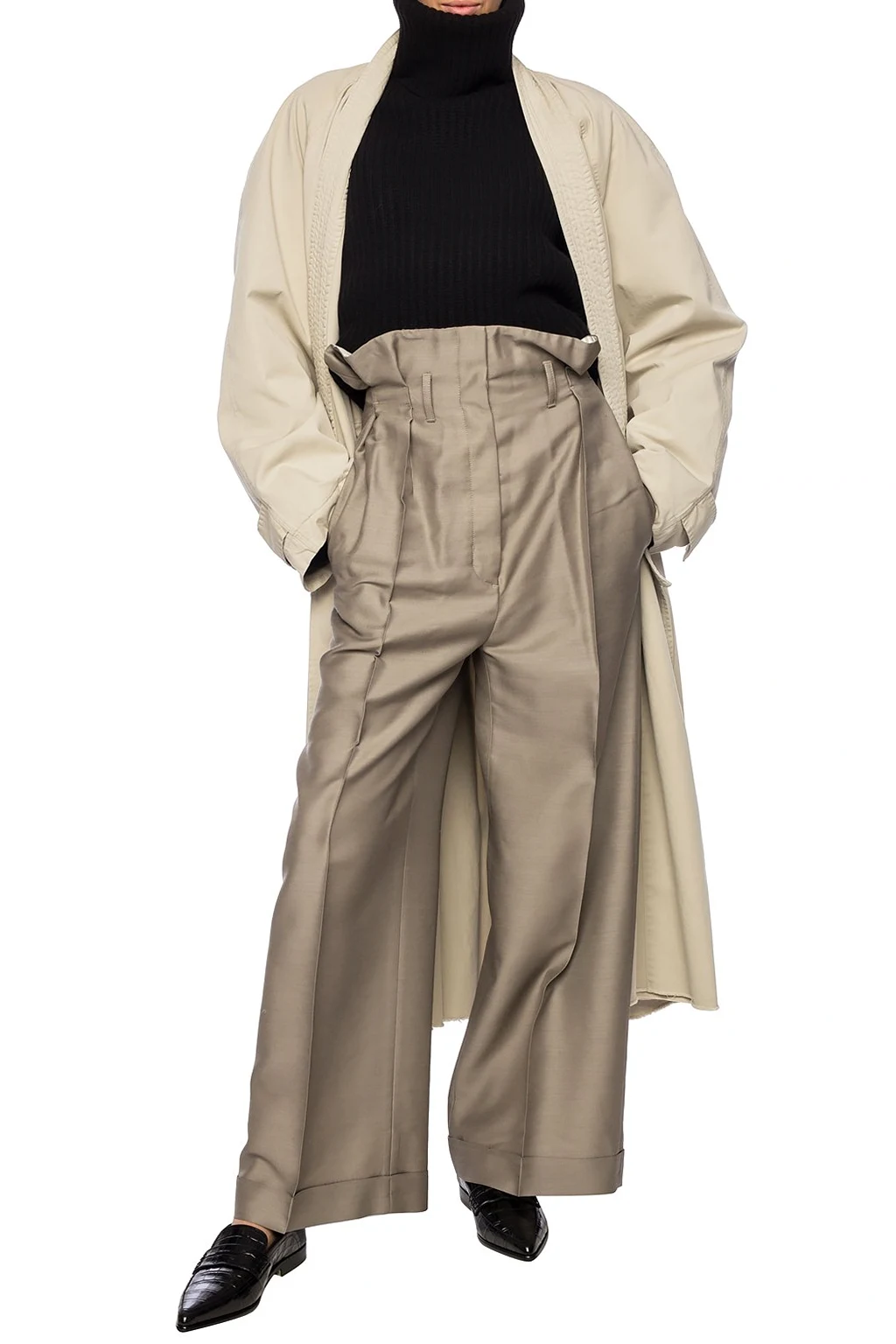 Wełniane spodnie w kant