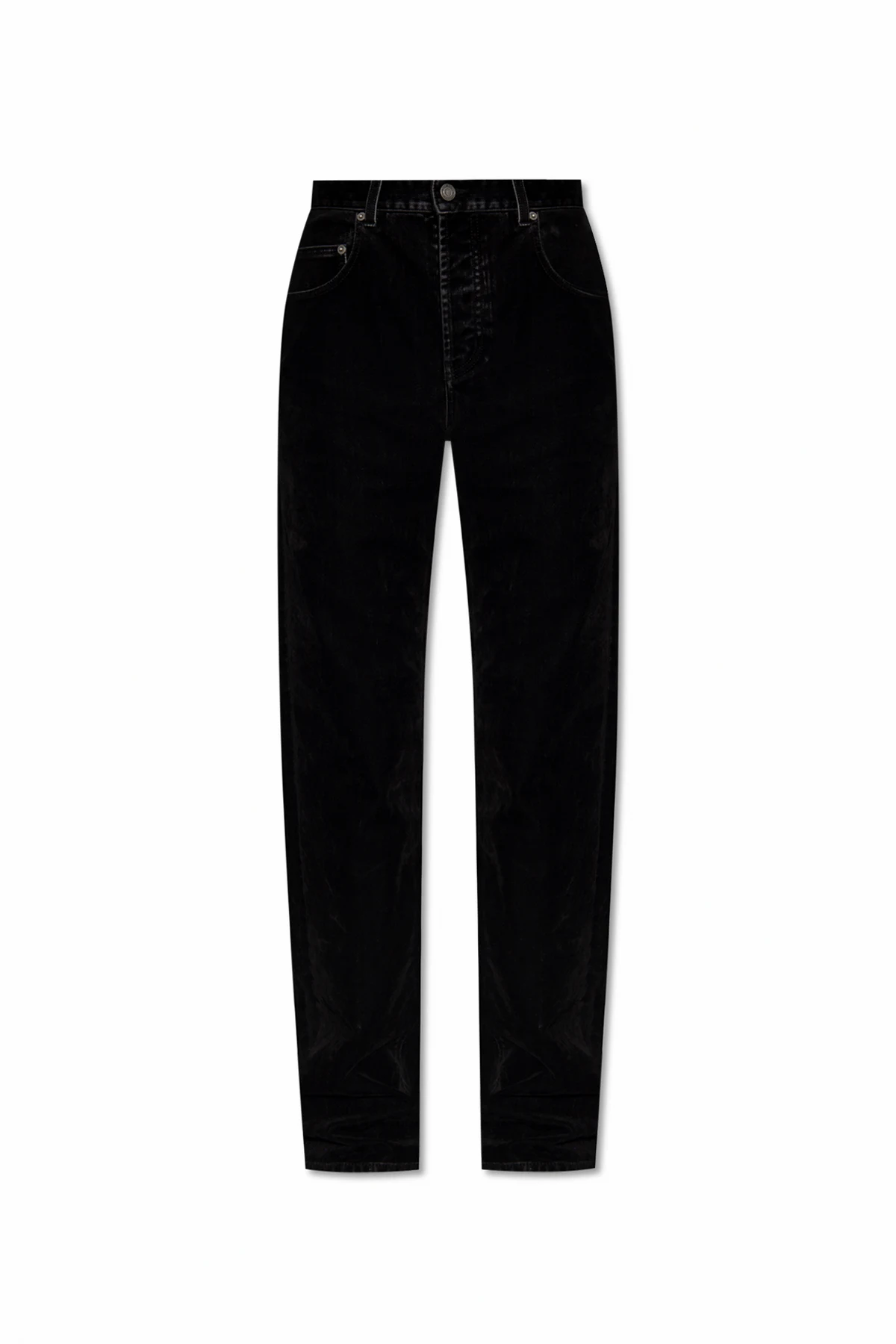 Velvet-trimmed jeans
