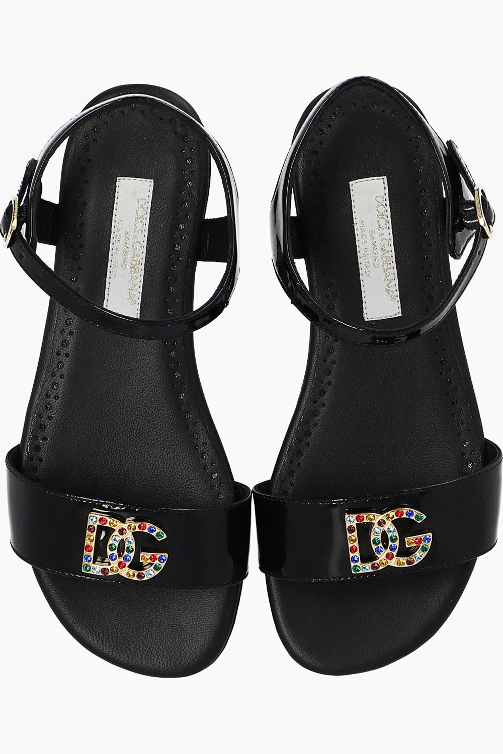 Lakierowane sandały z logo