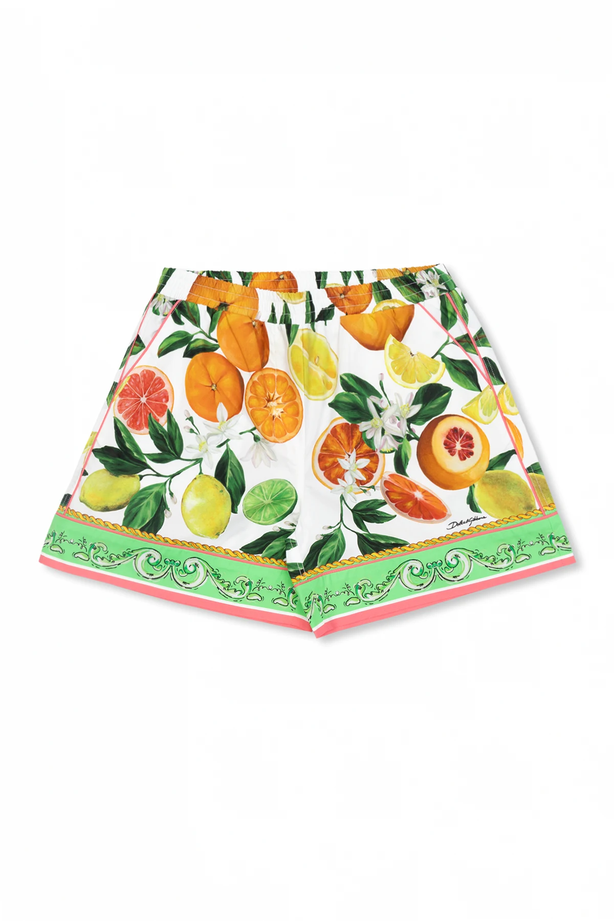 Szorty z motywem cytrusów