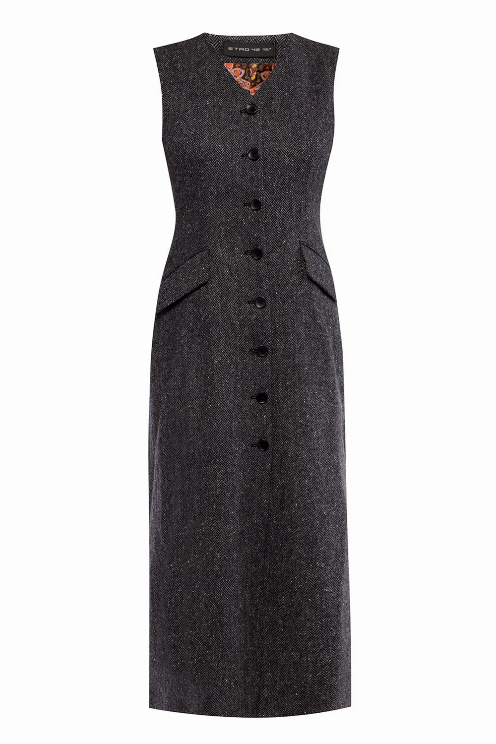 Wełniana sukienka ze wzorem w jodełkę