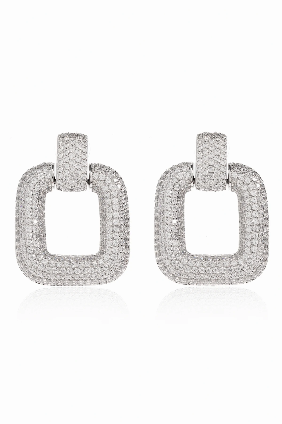 SILVER Earrings with sparkling crystals