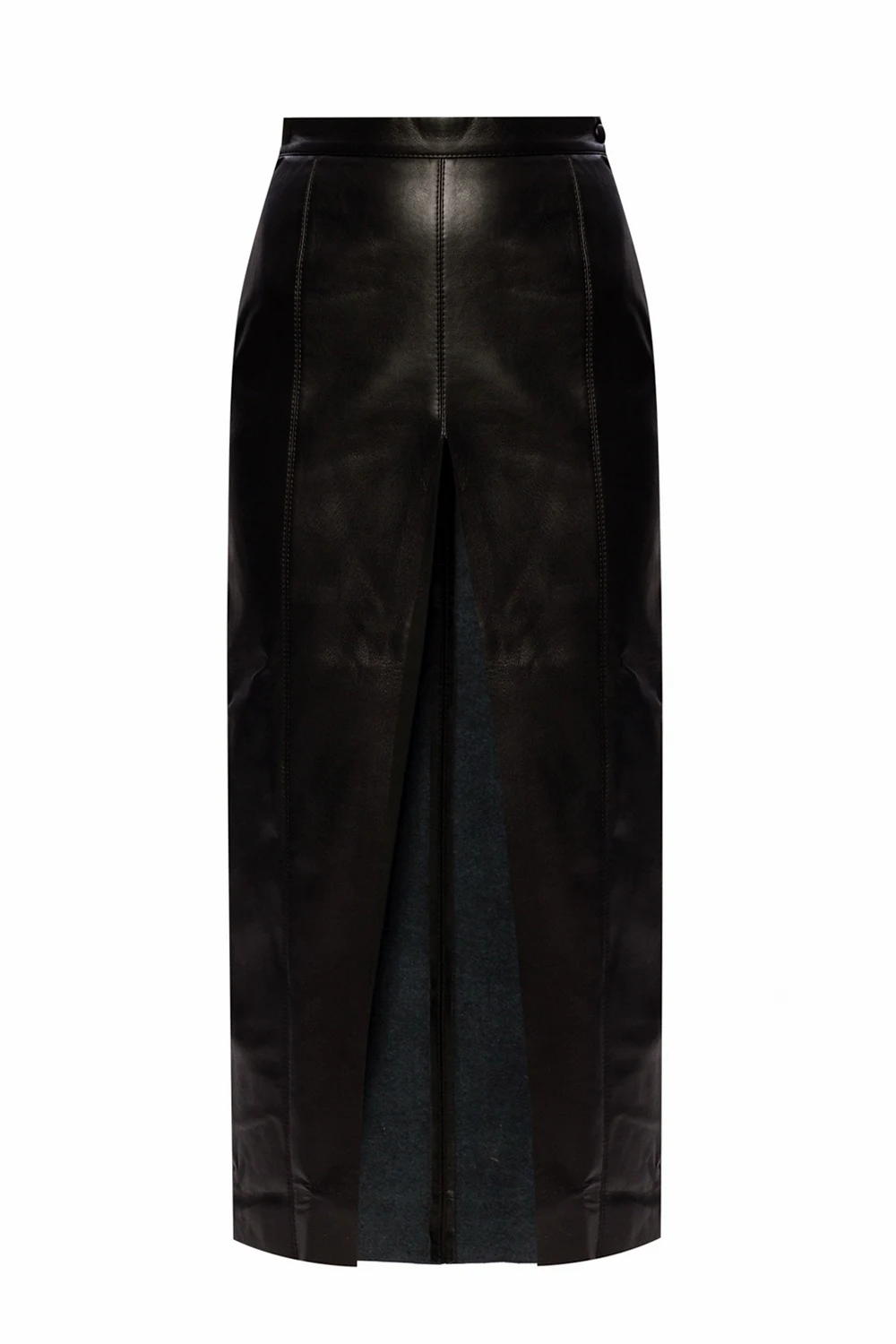 Spódnica ze skórzanym wykończeniem