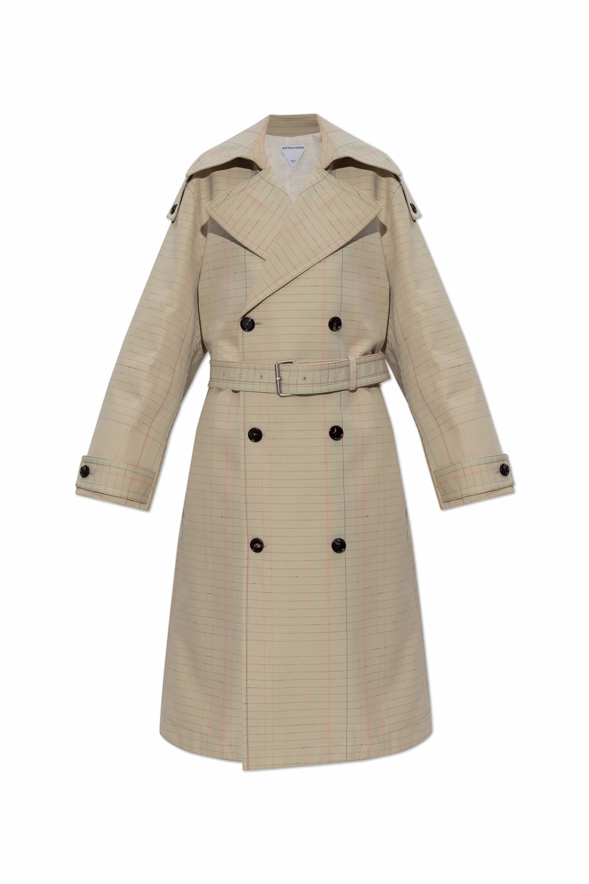 Trencz ze wzorem w kratę