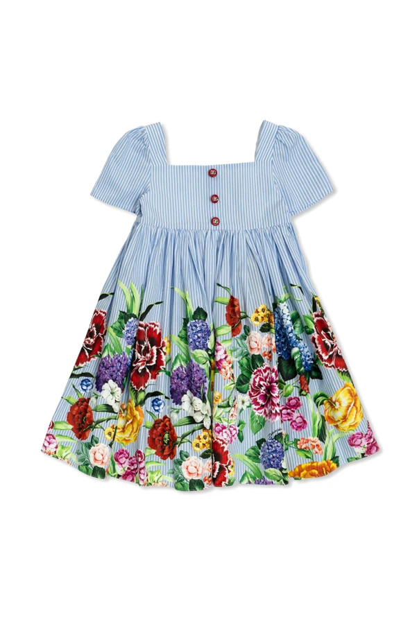 BLUE Dress with floral motif